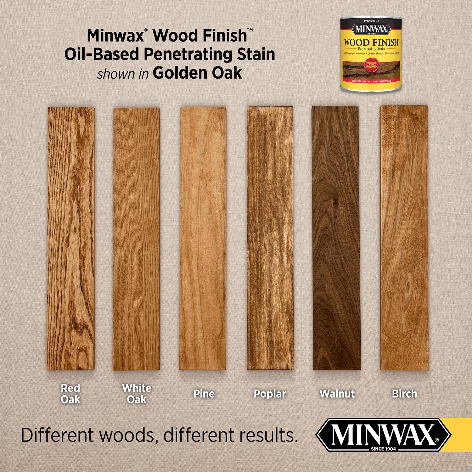 Minwax Wood Finish Semi-Transparent Golden Oak Oil-Based Penetrating Wood Stain 1 qt