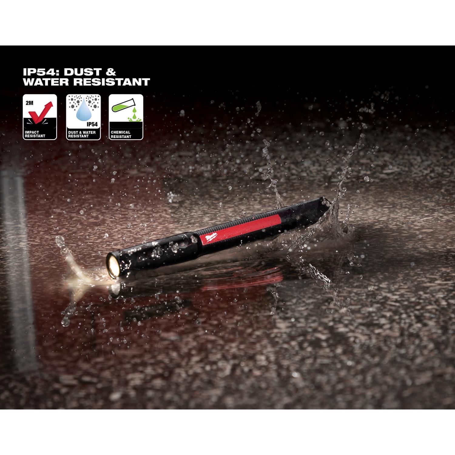 Milwaukee 250 lm Black/Red LED Rechargeable Pen Light