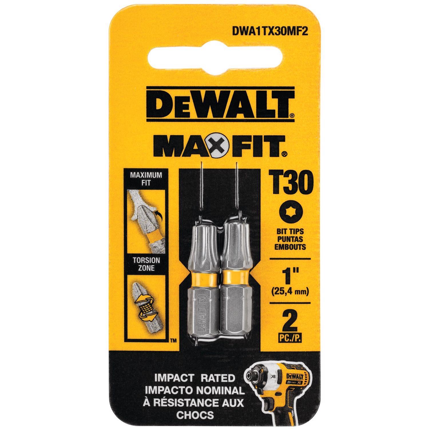 DEWALT Max Fit Torx #30 X 1 in. L Screwdriver Bit Steel 2 pk
