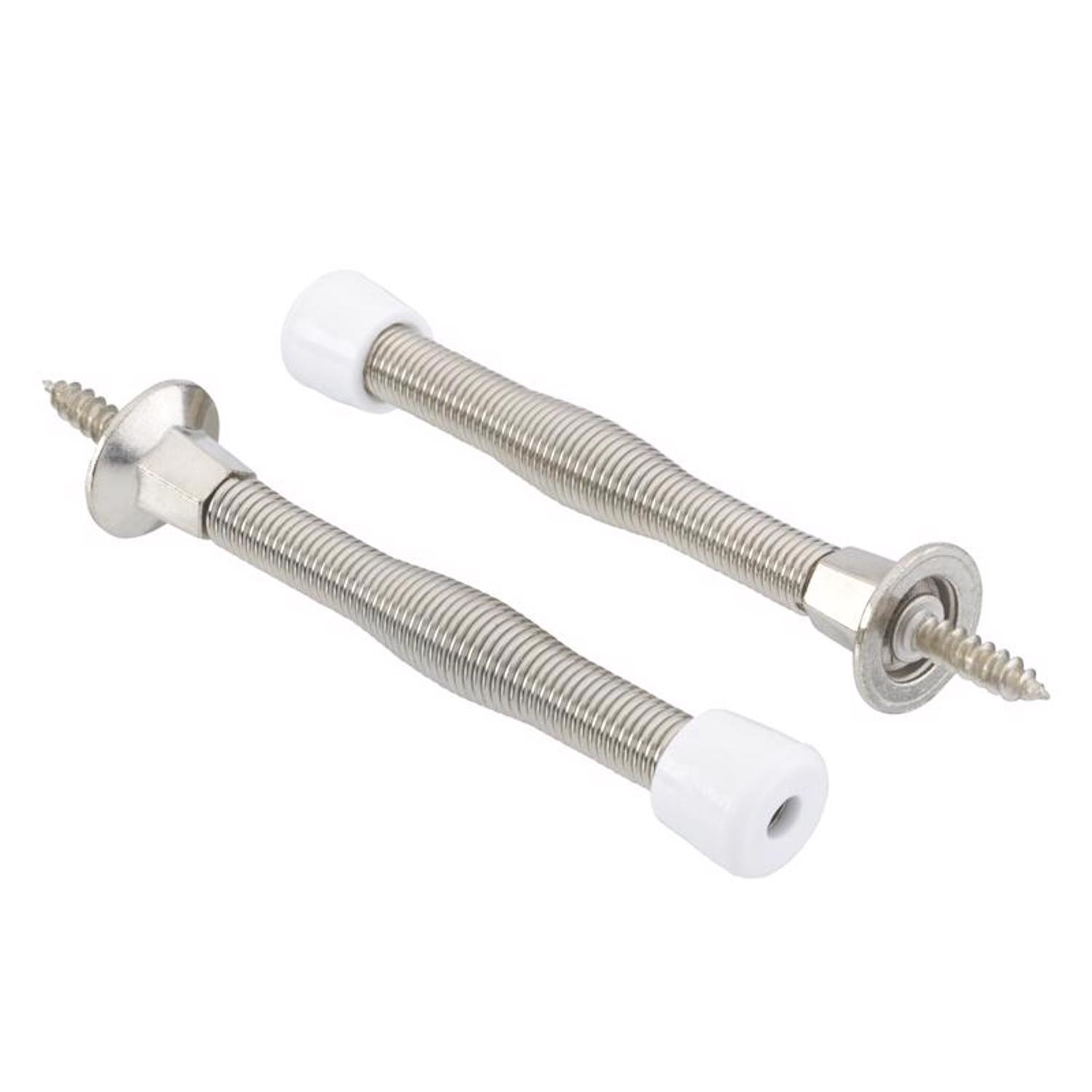 Ace 3 in. W Metal Satin Nickel Silver Spring Door Stop Mounts to door and wall 0 in.