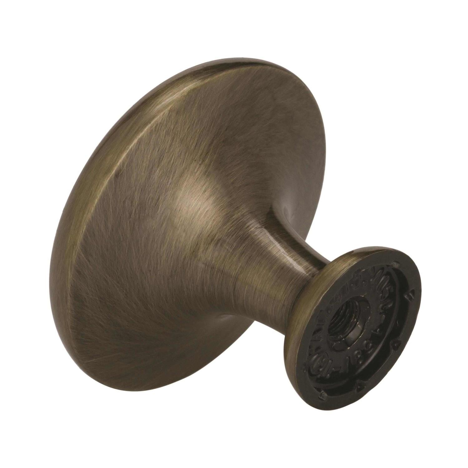 Amerock Natures Splendor Round Cabinet Knob 1-5/16 in. D 1-1/16 in. Elegant Brass 1 pk