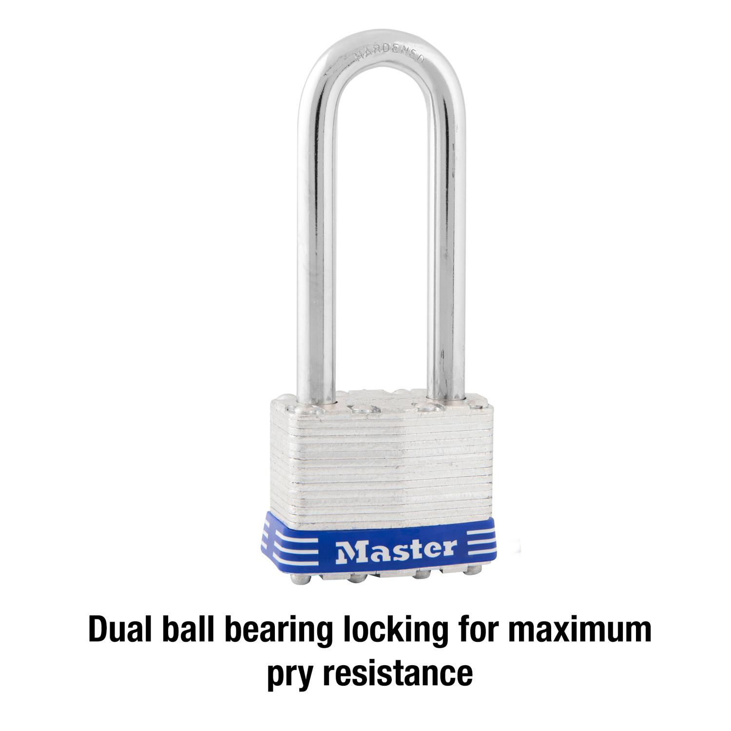 Master Lock 1-3/4 in. W Laminated Steel Ball Bearing Locking Exterior Padlock