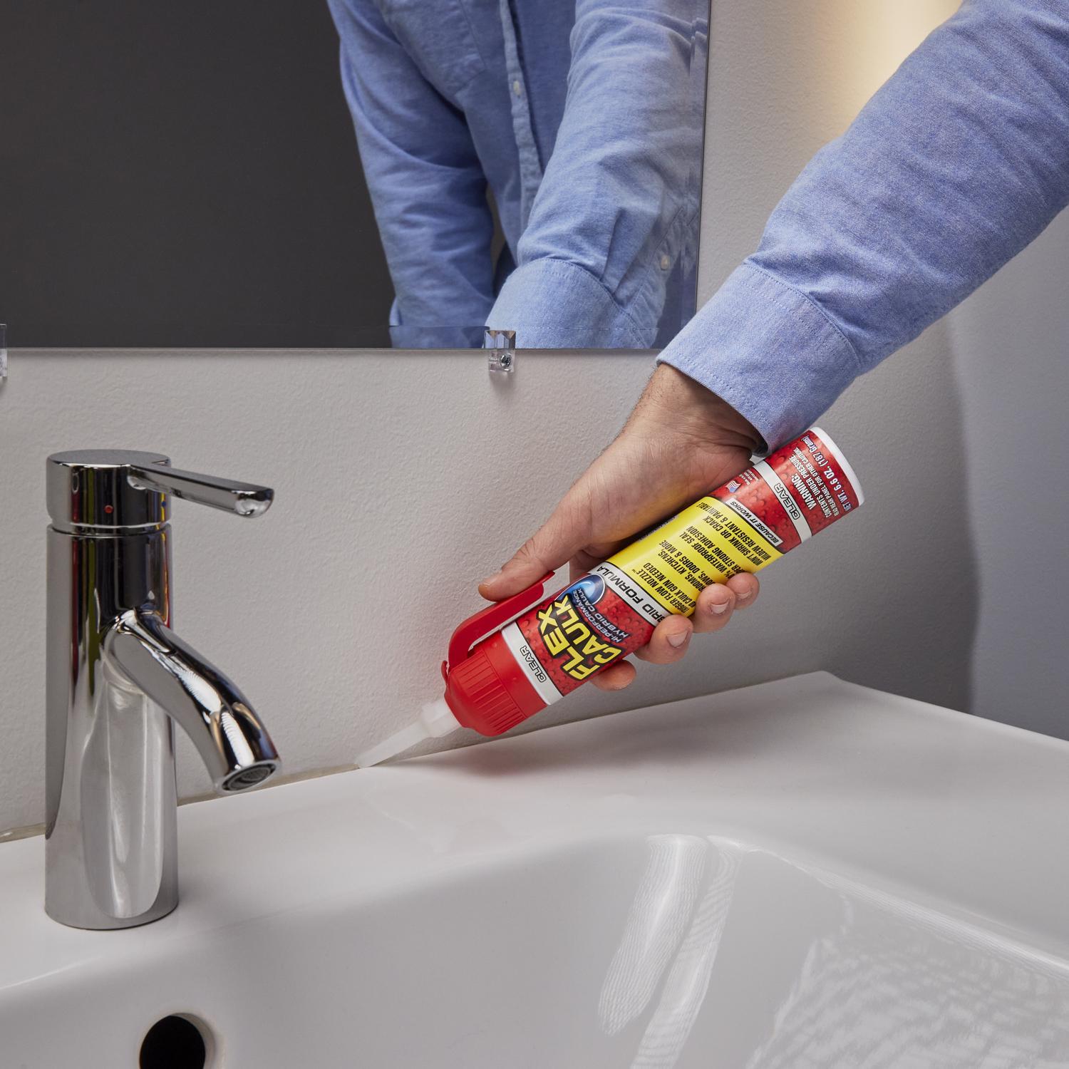 Flex Seal Family of Products Flex Caulk Clear Polymer Advanced Hybrid Polymer Caulk 6.6 fl. oz.