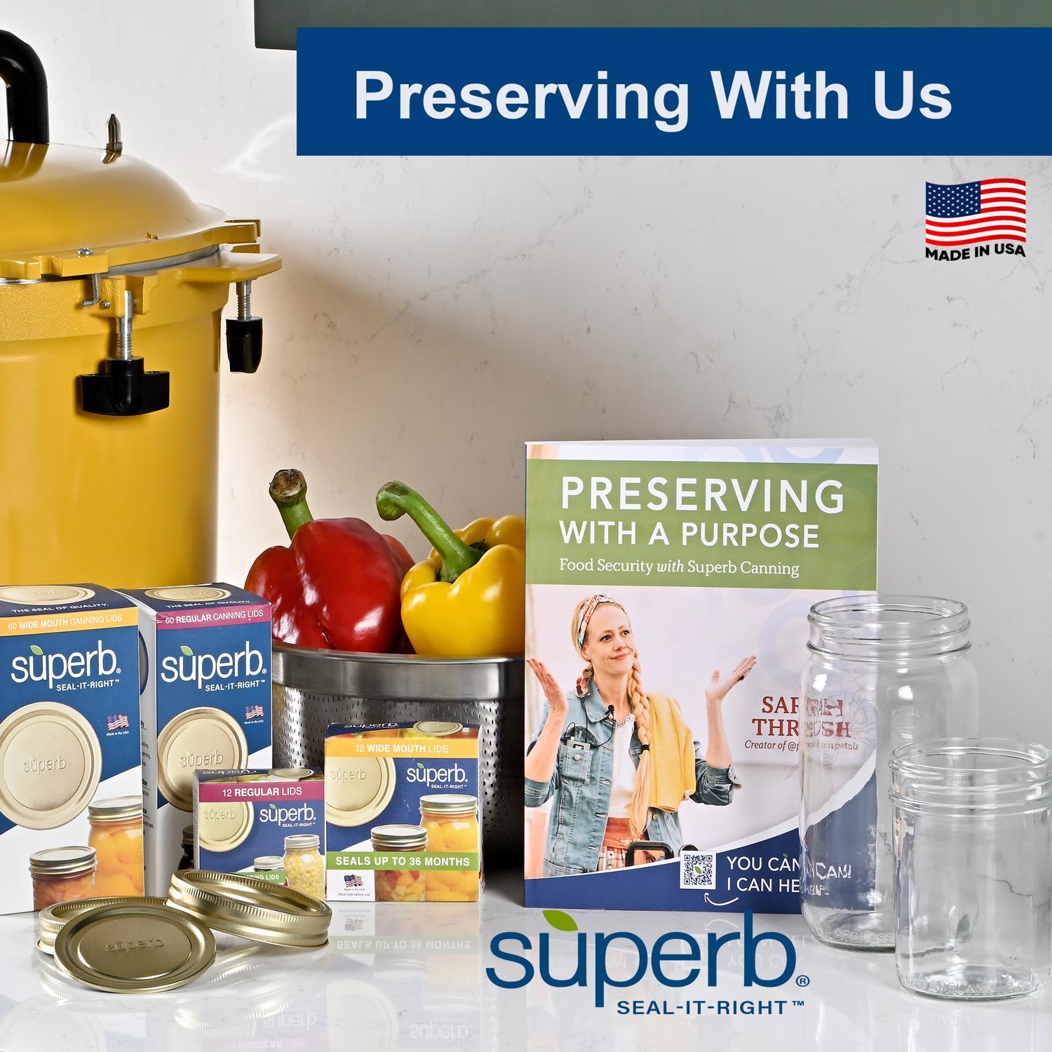 Superb Arglass Wide Mouth Canning Jar 32 oz 12 pk