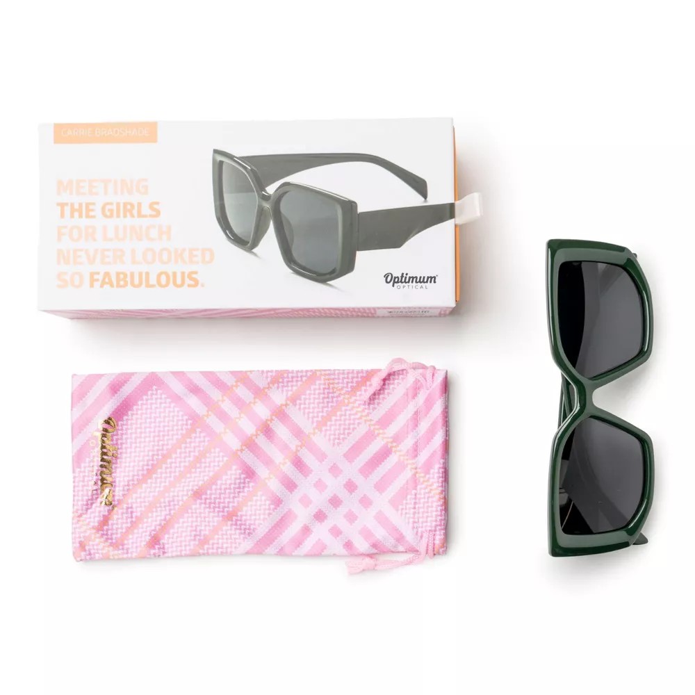 Optimum Optical Rectangular Frame Sunglasses, Carrie Bradshade
