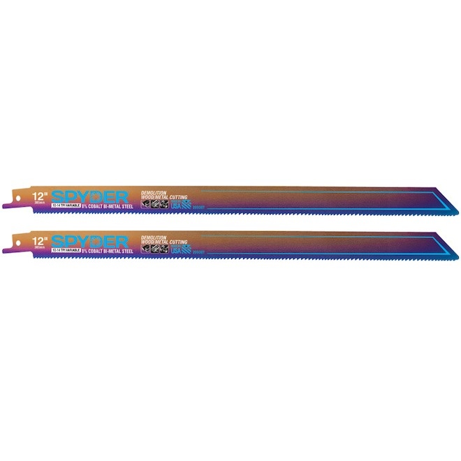 Spyder Universal Mach-Blue 2-Pack 12-in - 10/14 TPI Wood/Metal cutting Reciprocating Saw Blades