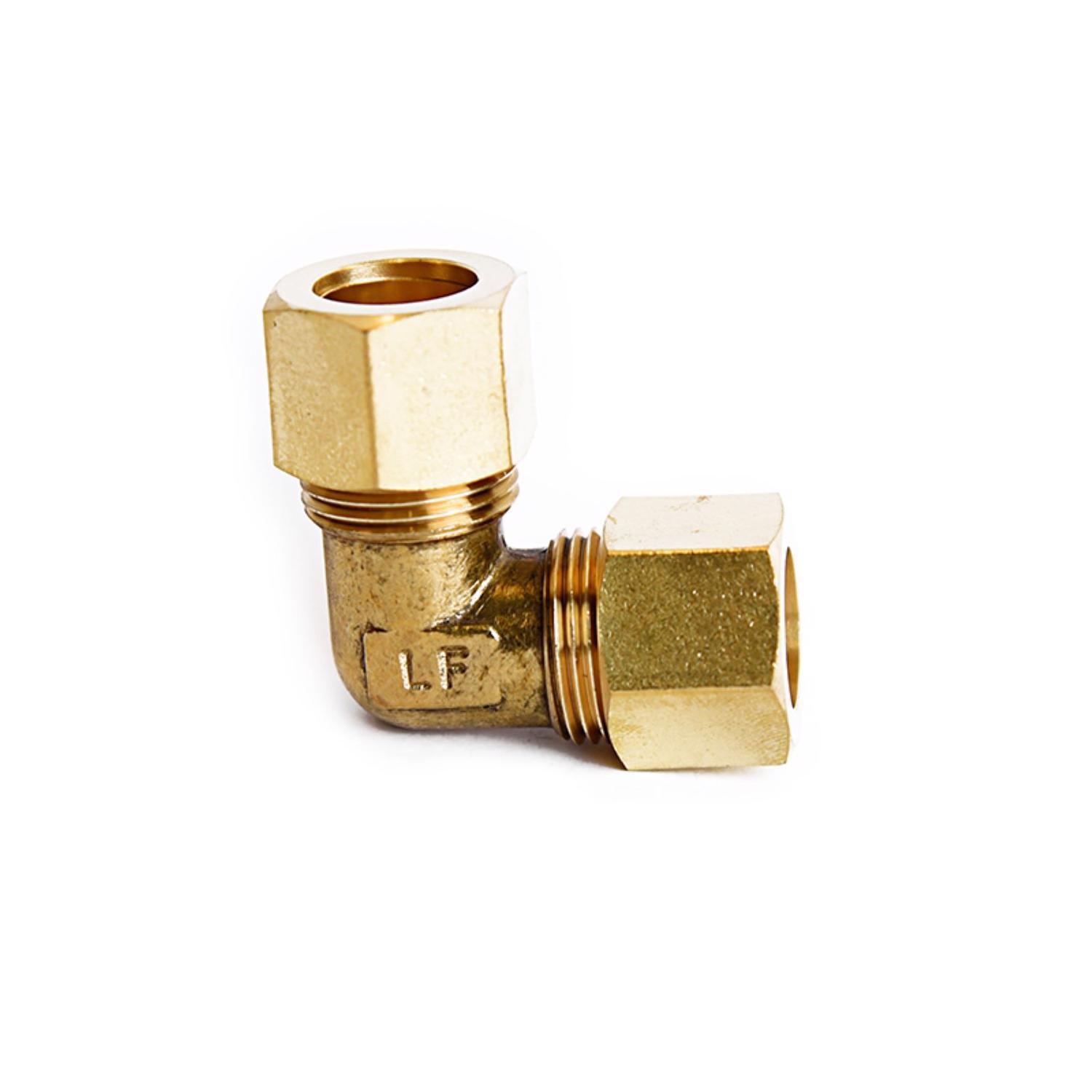 ATC 1/2 in. Compression 1/2 in. D Compression Yellow Brass 90 Degree Elbow