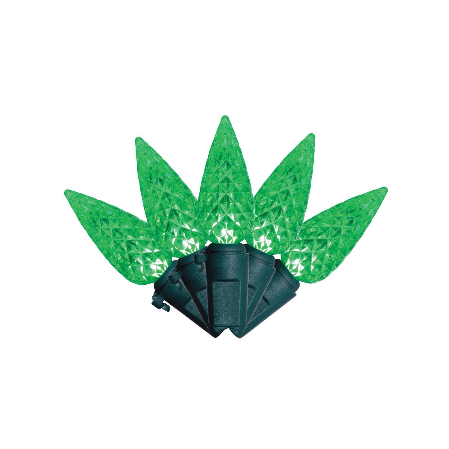 Celebrations Classic LED C6 Green 100 ct String Christmas Lights 24.75 ft.
