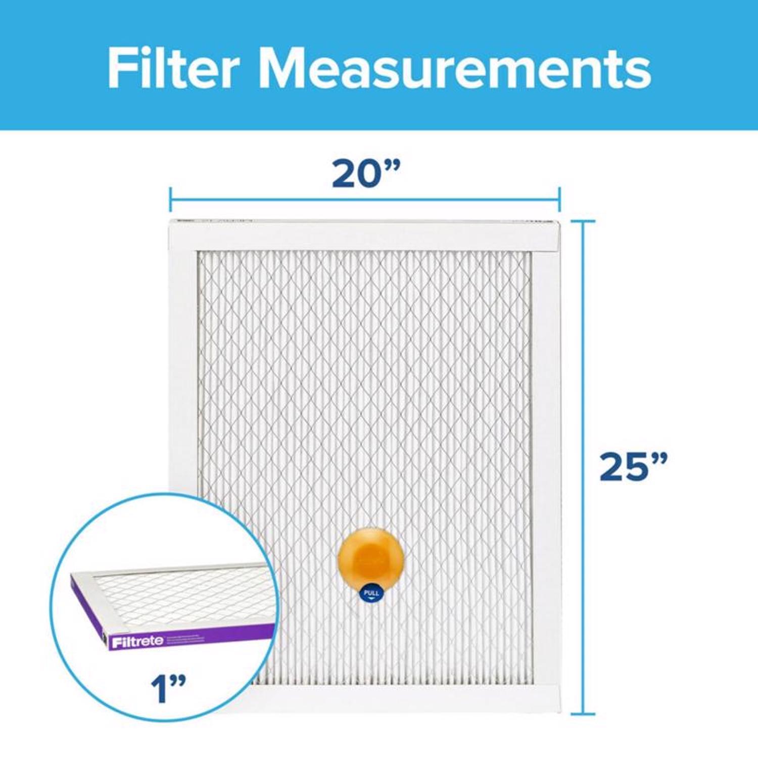 Filtrete 20 in. W X 25 in. H X 1 in. D Polypropylene 12 MERV Smart Air Filter 1 pk