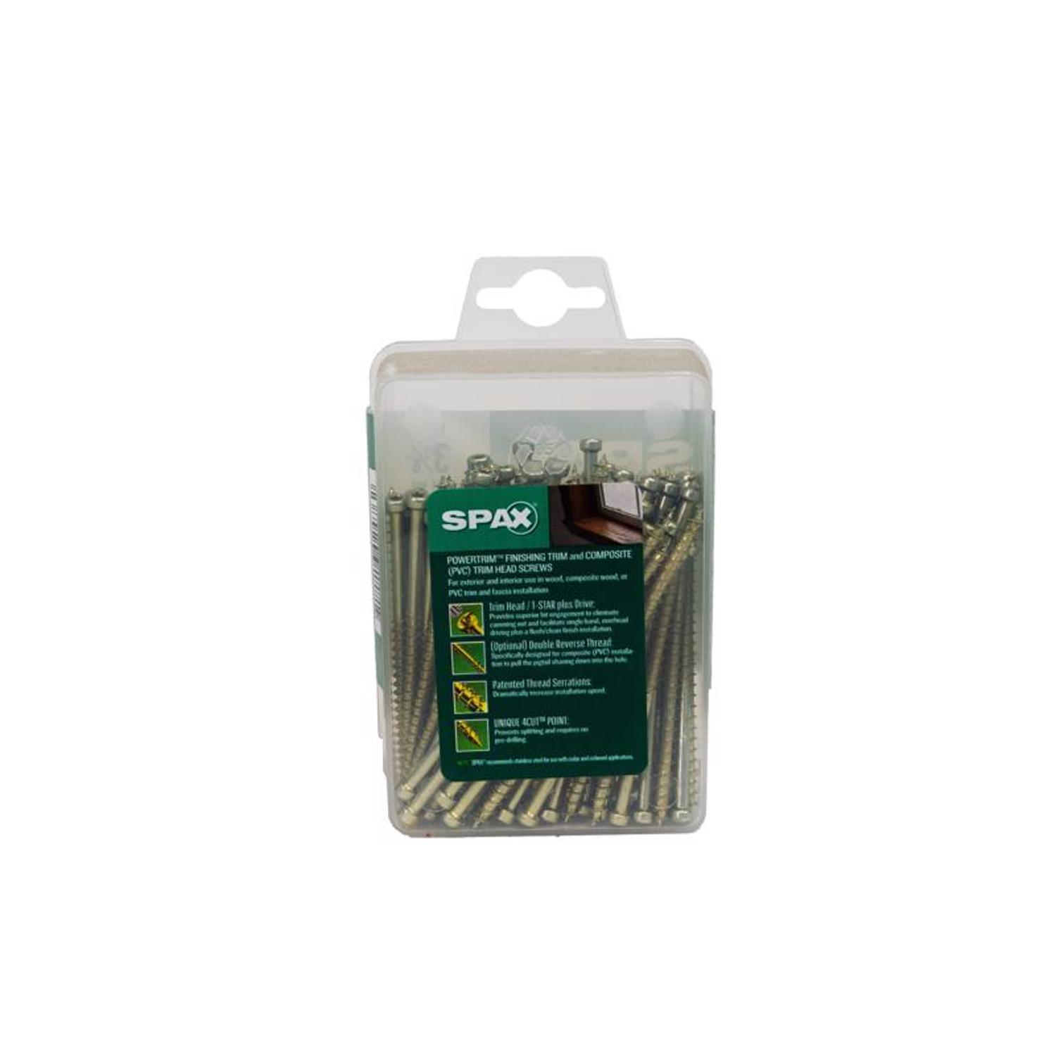 SPAX PowerTrim No. 8 in. X 3-1/8 in. L Star Round Head Serrated Trim Screws