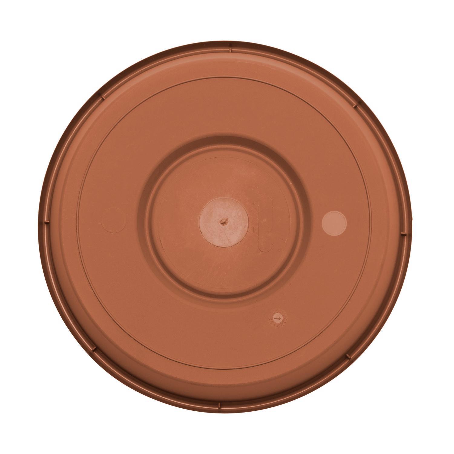 Bloem Terratray 2.7 in. H x 20 in. Dia. Resin Traditional Tray Terracotta Clay