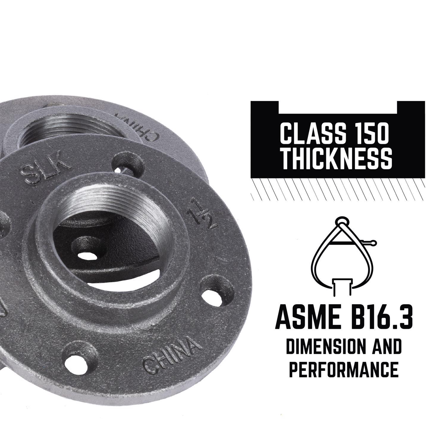 STZ Industries 1-1/4 in. FIP each Black Malleable Iron Floor Flange