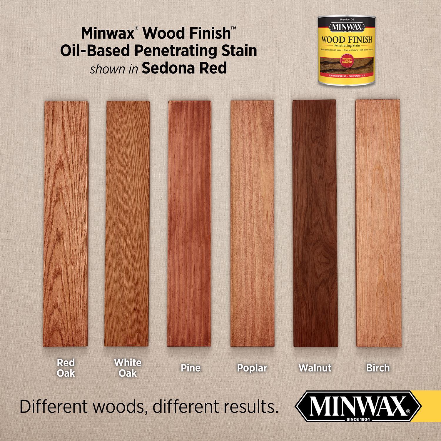 Minwax Wood Finish Semi-Transparent Sedona Red Oil-Based Penetrating Wood Stain 1 qt