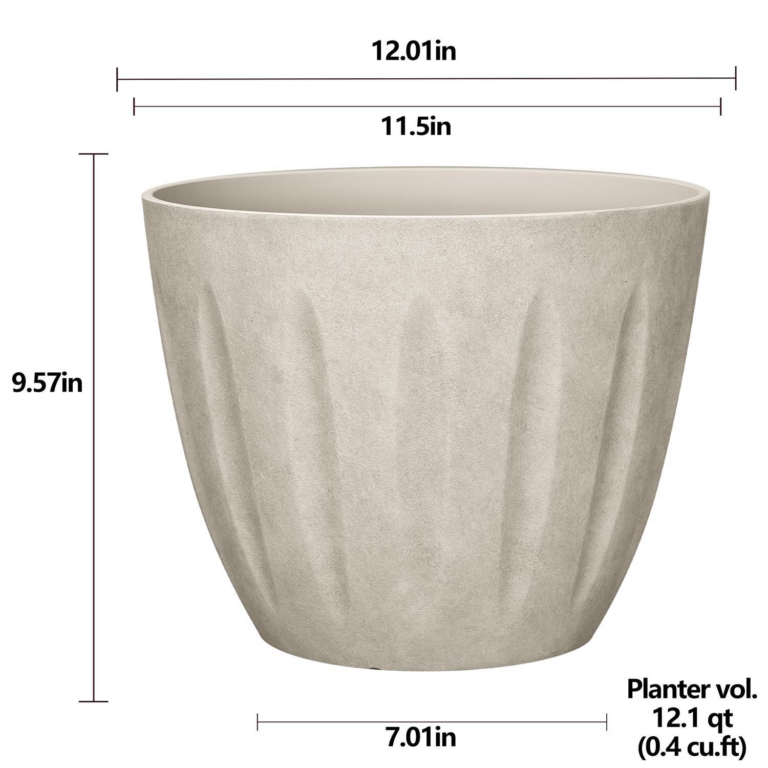 L&G Solutions 10 in. H X 12 in. W X 12 in. D X 12 in. D Polyresin Spritzer Planter Sand