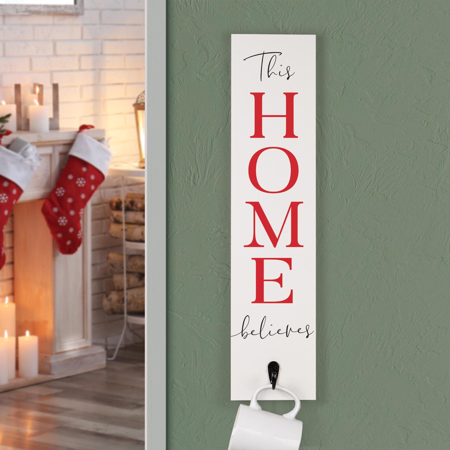 P. Graham Dunn White Wall Stocking Hanger Indoor Christmas Decor 23.75 in.