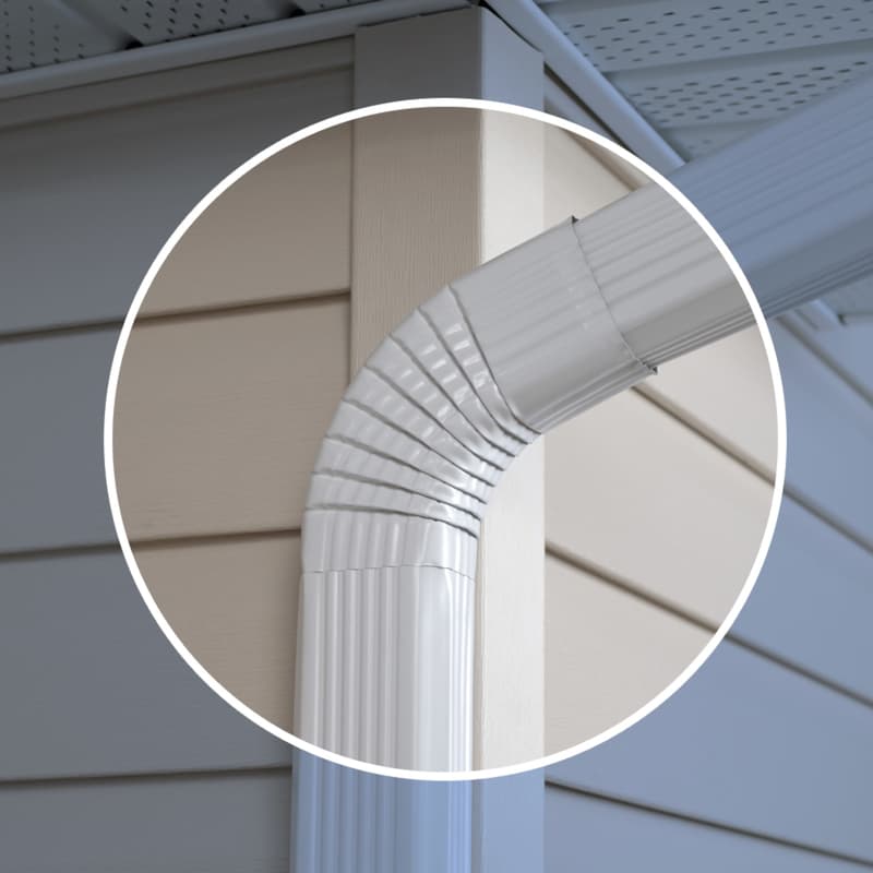 Amerimax 2 in. H X 3 in. W X 17 in. L White Aluminum B Gutter Elbow