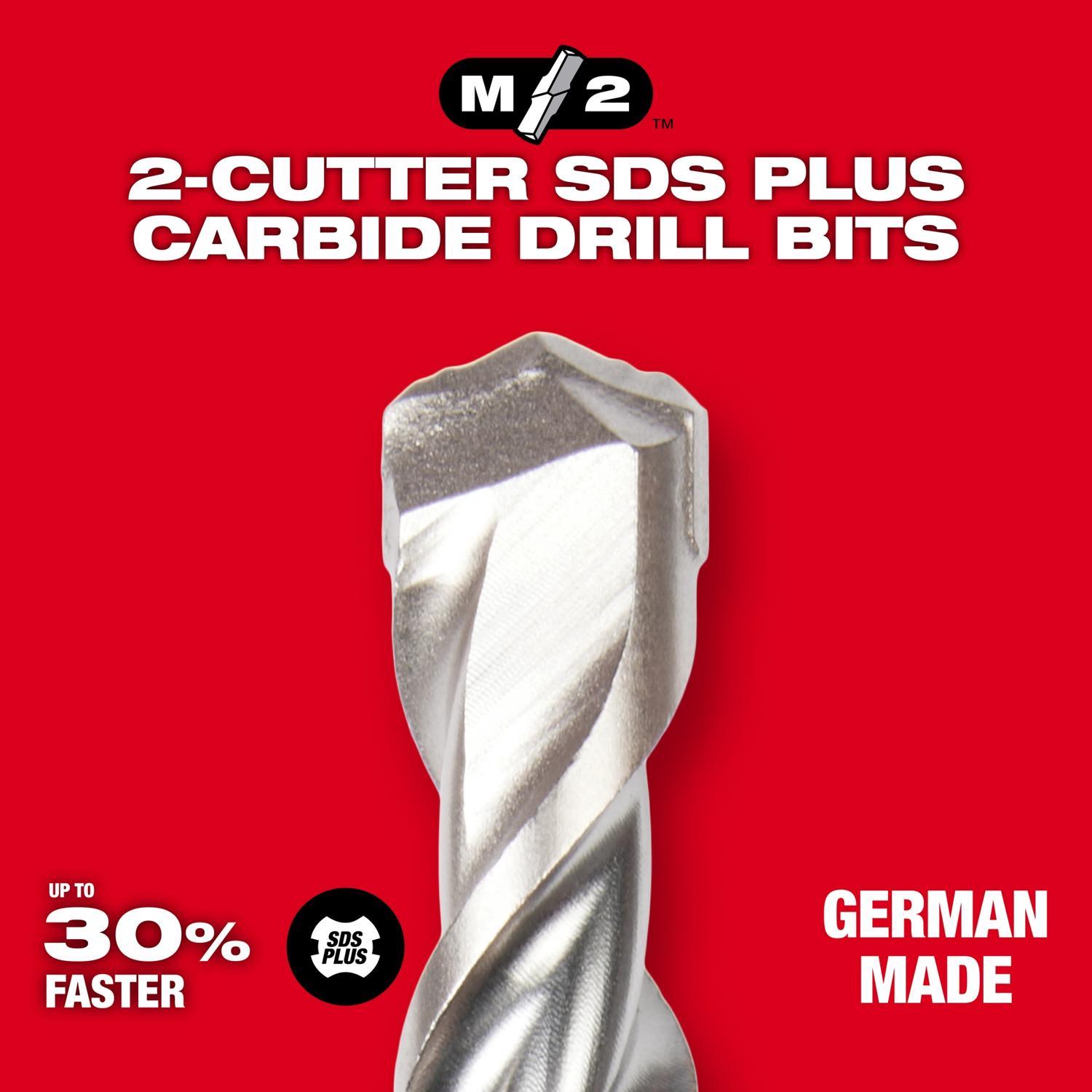 Milwaukee M/2 1/2 in. X 12 in. L Carbide Tipped Hammer Drill Bit SDS-Plus Shank 1 pc
