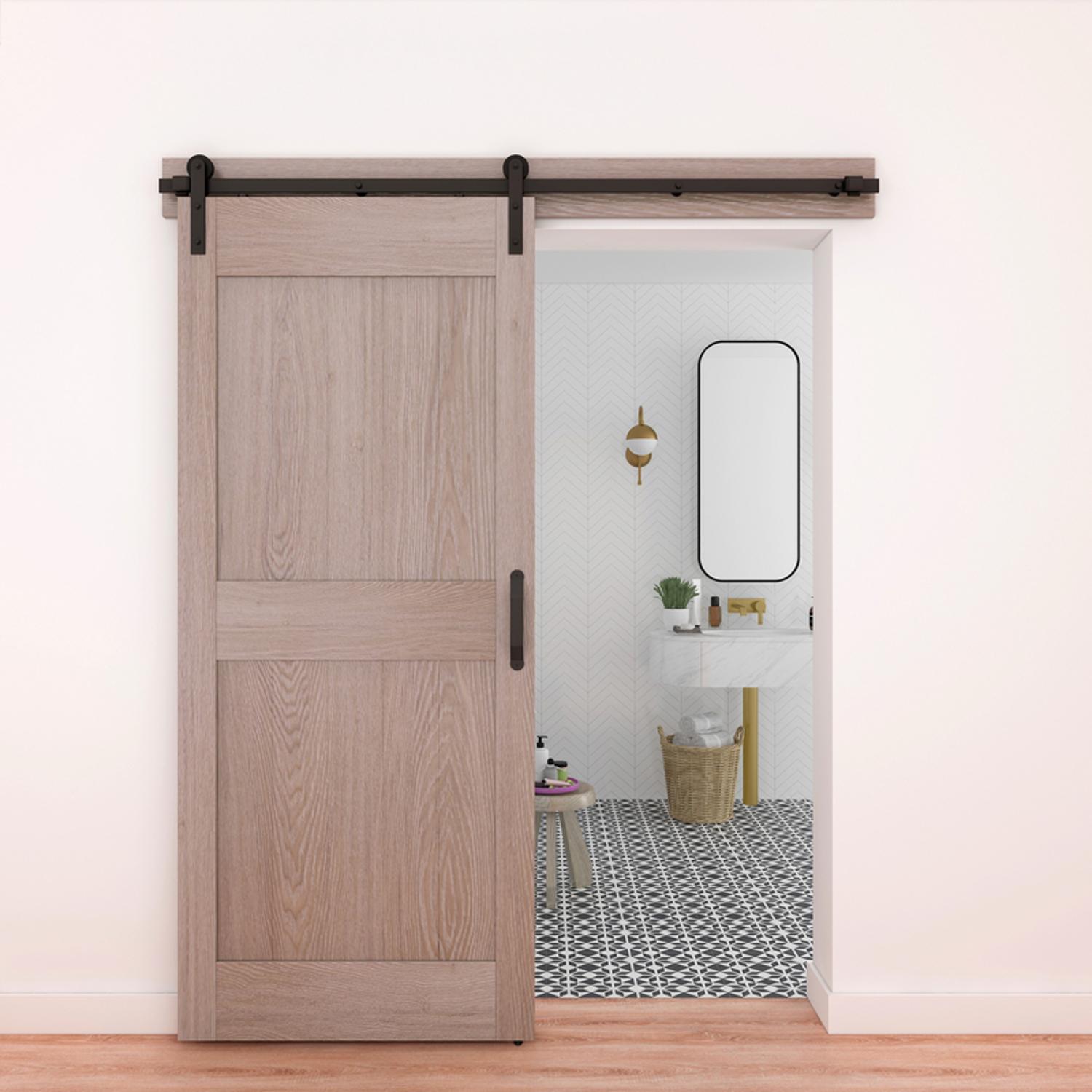 National Hardware Builder Matte Black Steel Barn Door Hanger Kit 1 pc