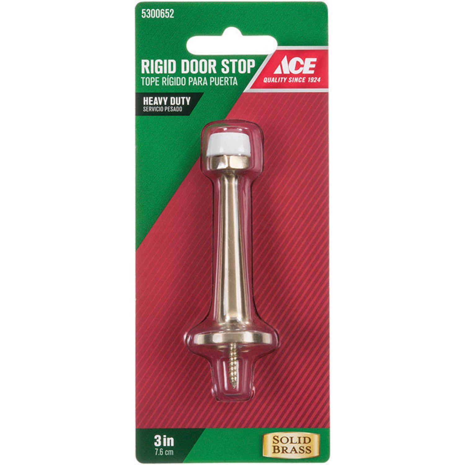 Ace 3 in. W Solid Brass Yellow Rigid Door Stop Mounts to door and wall 1/8 in.