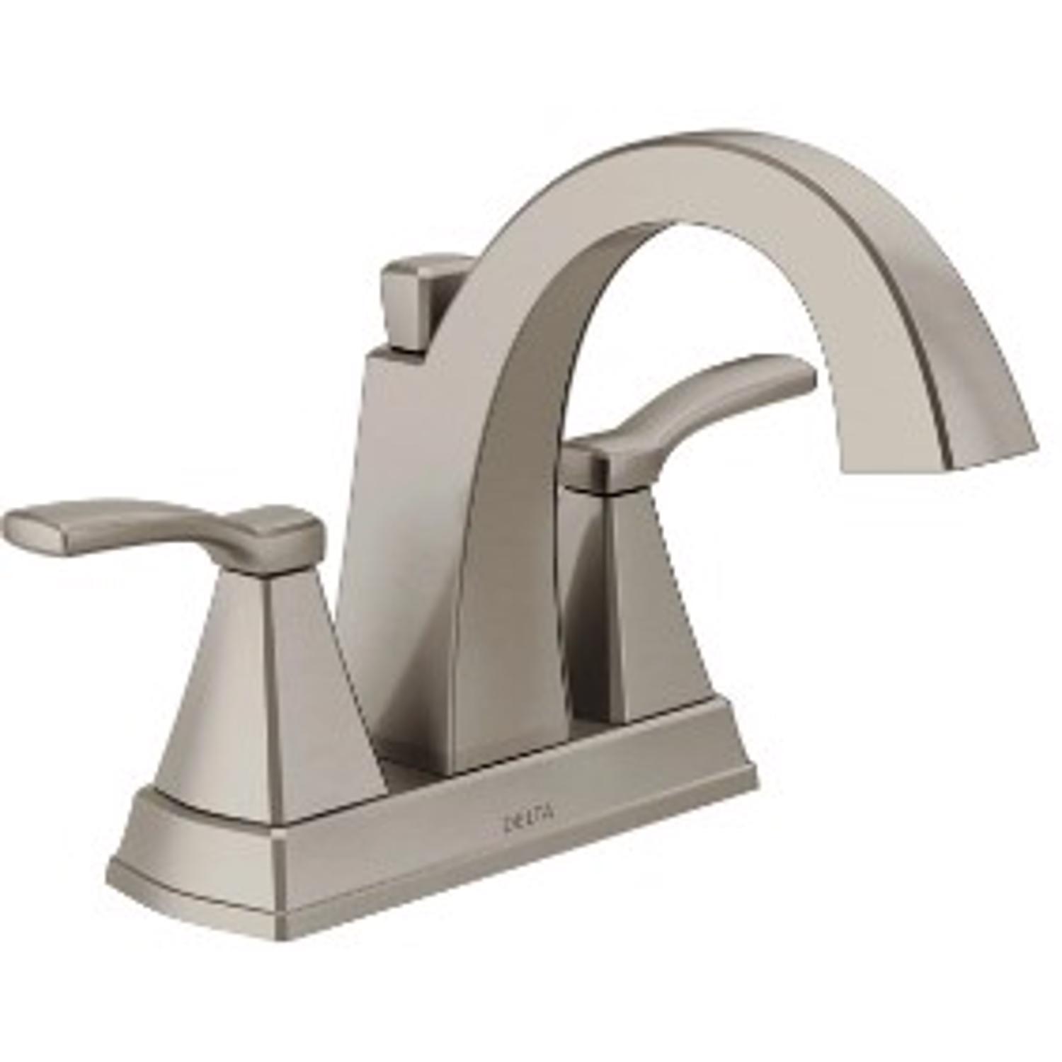 Delta Flynn Stainless Steel Pop-up Bathroom Sink Faucet 4 in.