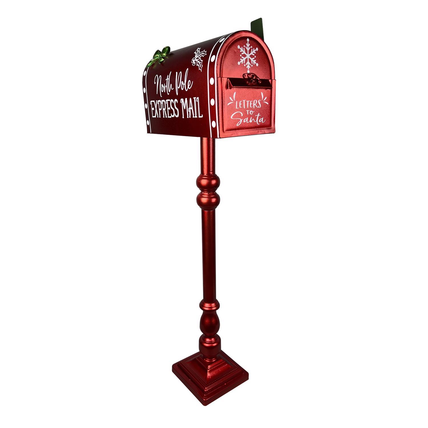 Luxe Light Decor Red Letters to Santa Mail Box 36 in.