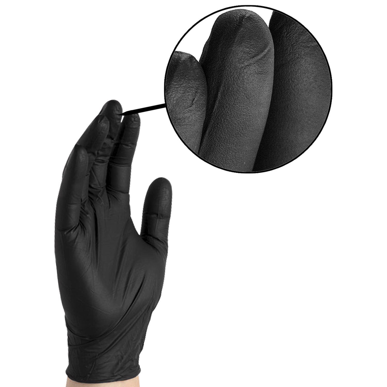 Gloveworks Nitrile Disposable Gloves Large Black Powder Free 100 pk
