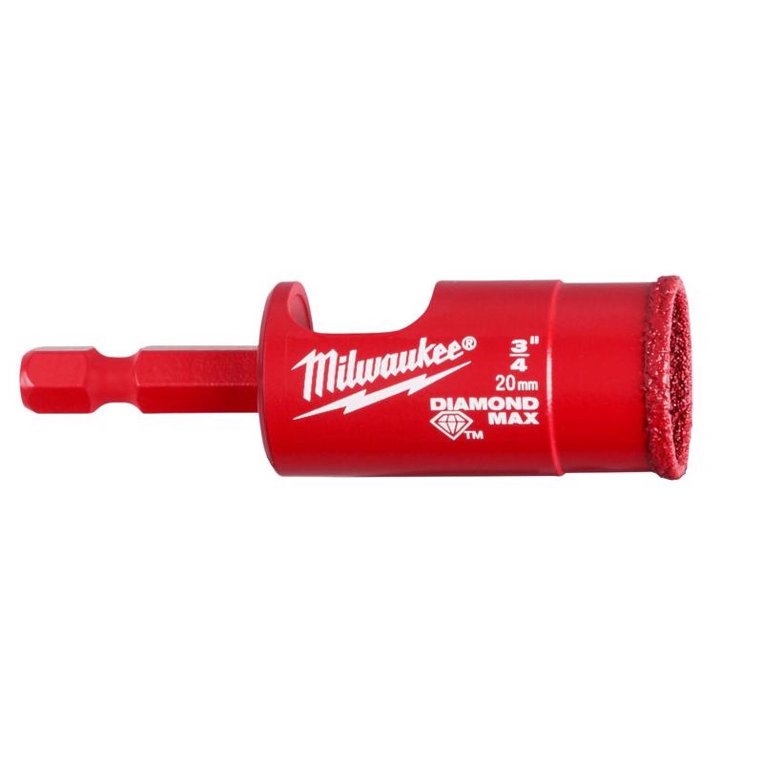 Milwaukee Diamond Max 3/4 in. Diamond Grit Glass, Porcelain, Tile, and Stone Hole Saw 1 pc