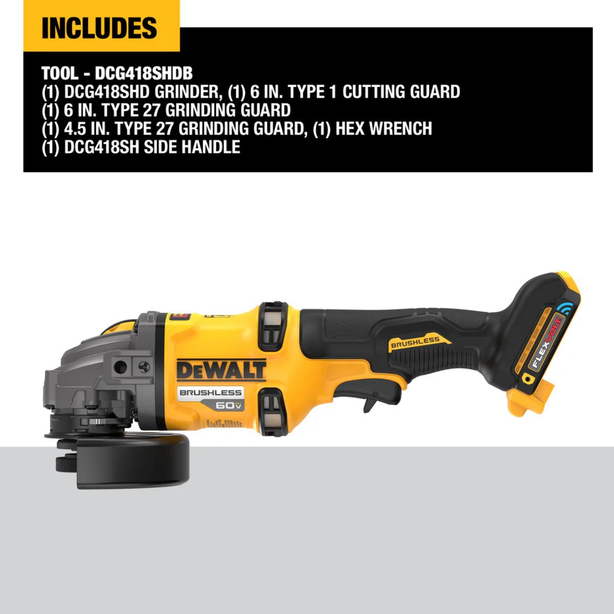 DeWalt 60V MAX 4-1/2 in. -6 in. Side Handle Detect Grinder
