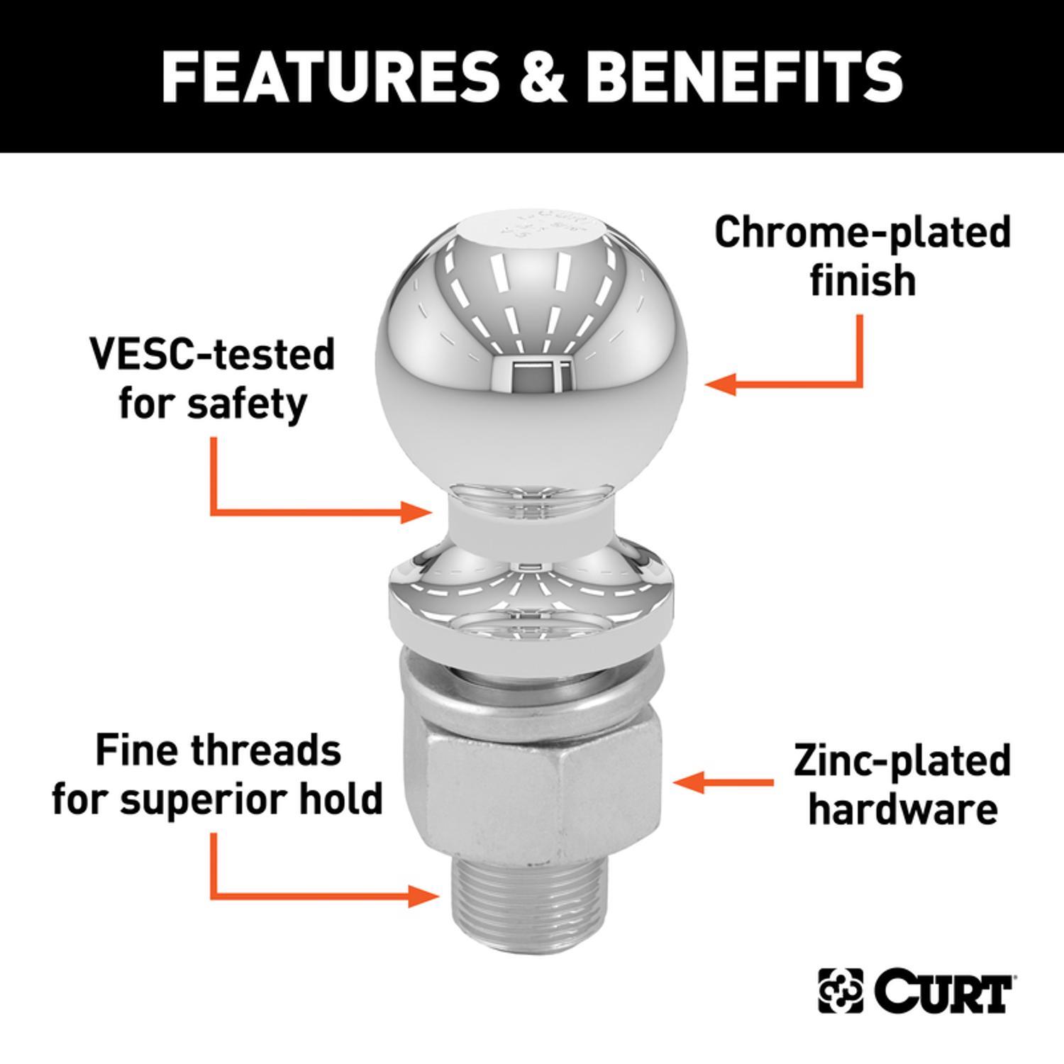CURT 3500 lb. cap. 1.88 in. Hitch Ball