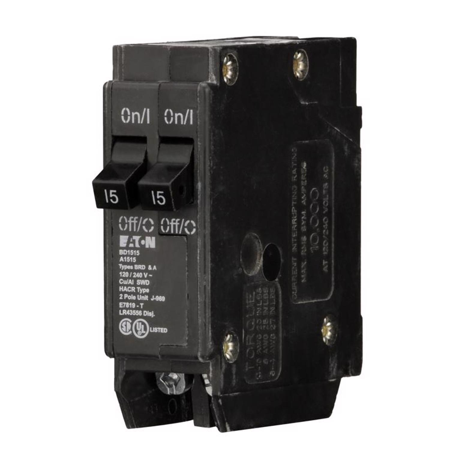 Eaton Cutler-Hammer 15/15 amps Tandem 2-Pole Circuit Breaker