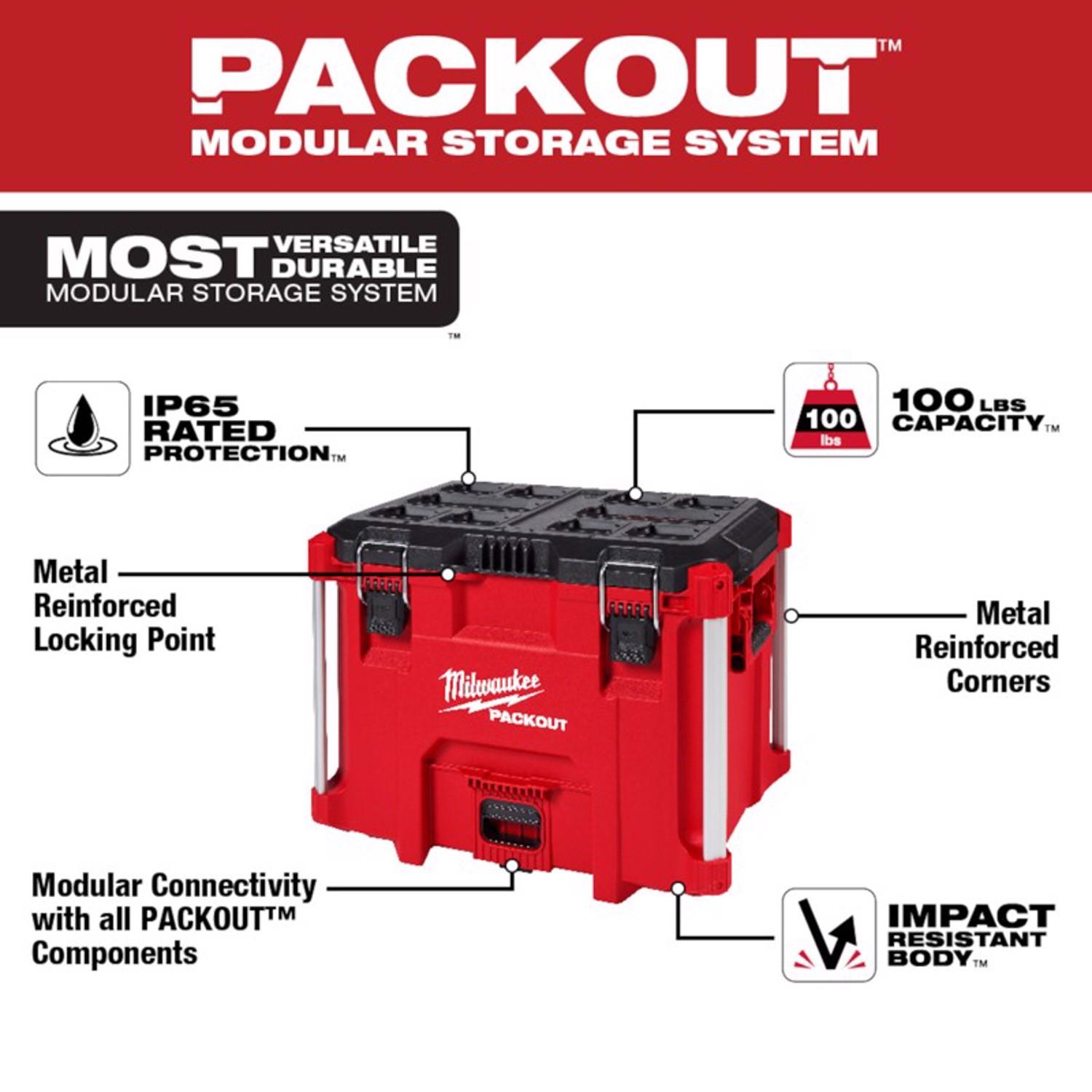 Milwaukee PACKOUT 22 in. XL Tool Box Black/Red