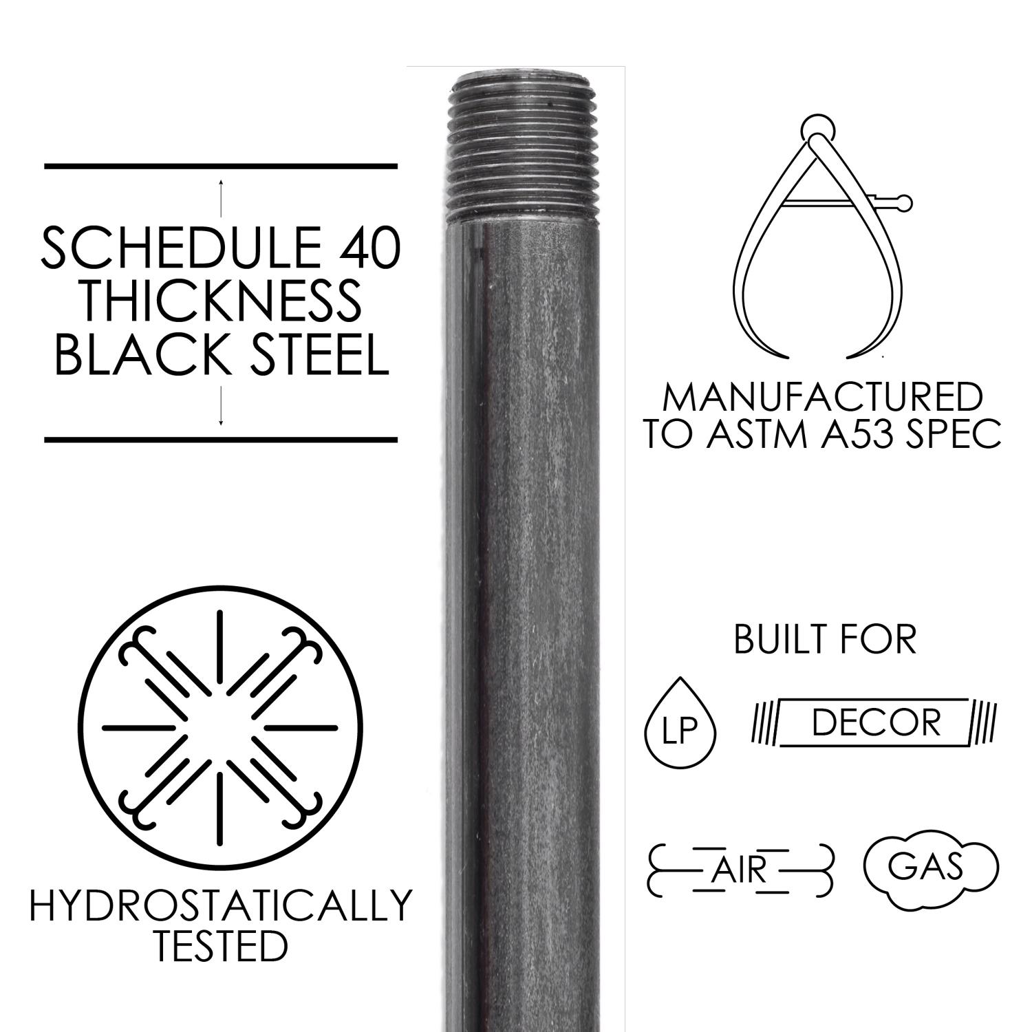 STZ Industries 1/2 in. MIP each X 1/2 in. D MIP Black Steel 1-1/2 in. L Nipple