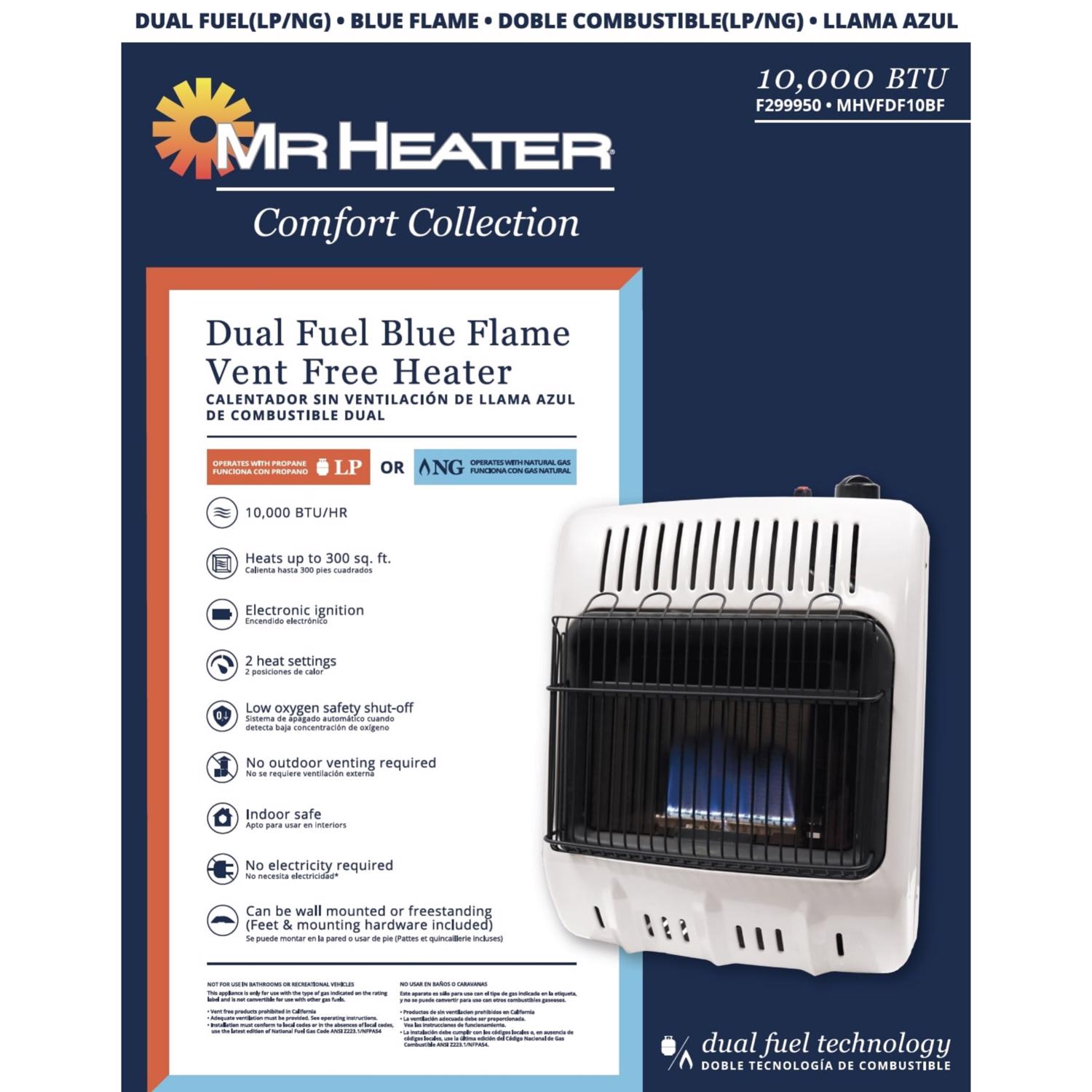 Mr. Heater Comfort Collection 200 sq ft 10000 BTU Natural Gas/Propane