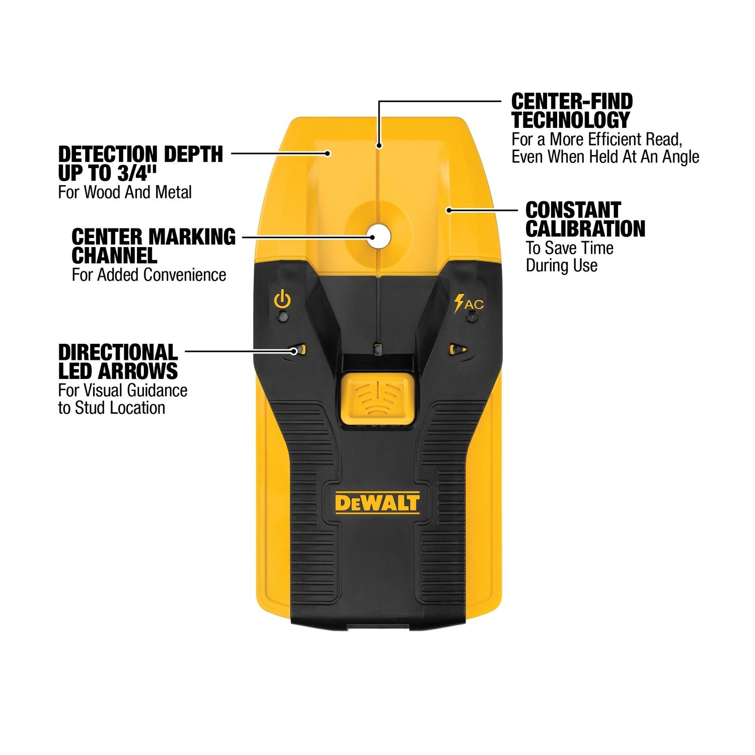 DeWalt DW0100 6.3 in. L X 4.2 in. W Stud Finder 3/4 in. 1 pc