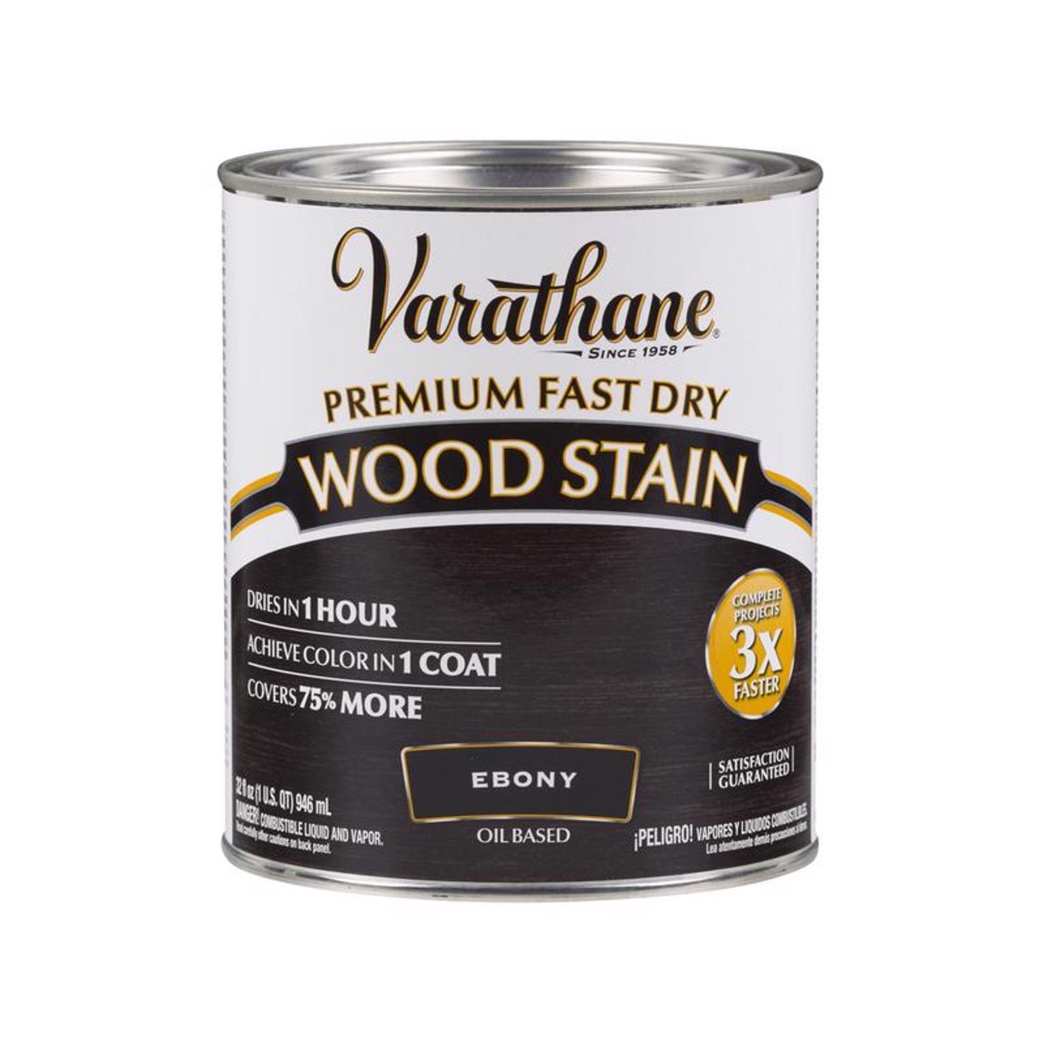 Varathane Premium Semi-Transparent Ebony Oil-Based Urethane Modified Alkyd Fast Dry Wood Stain 1 qt