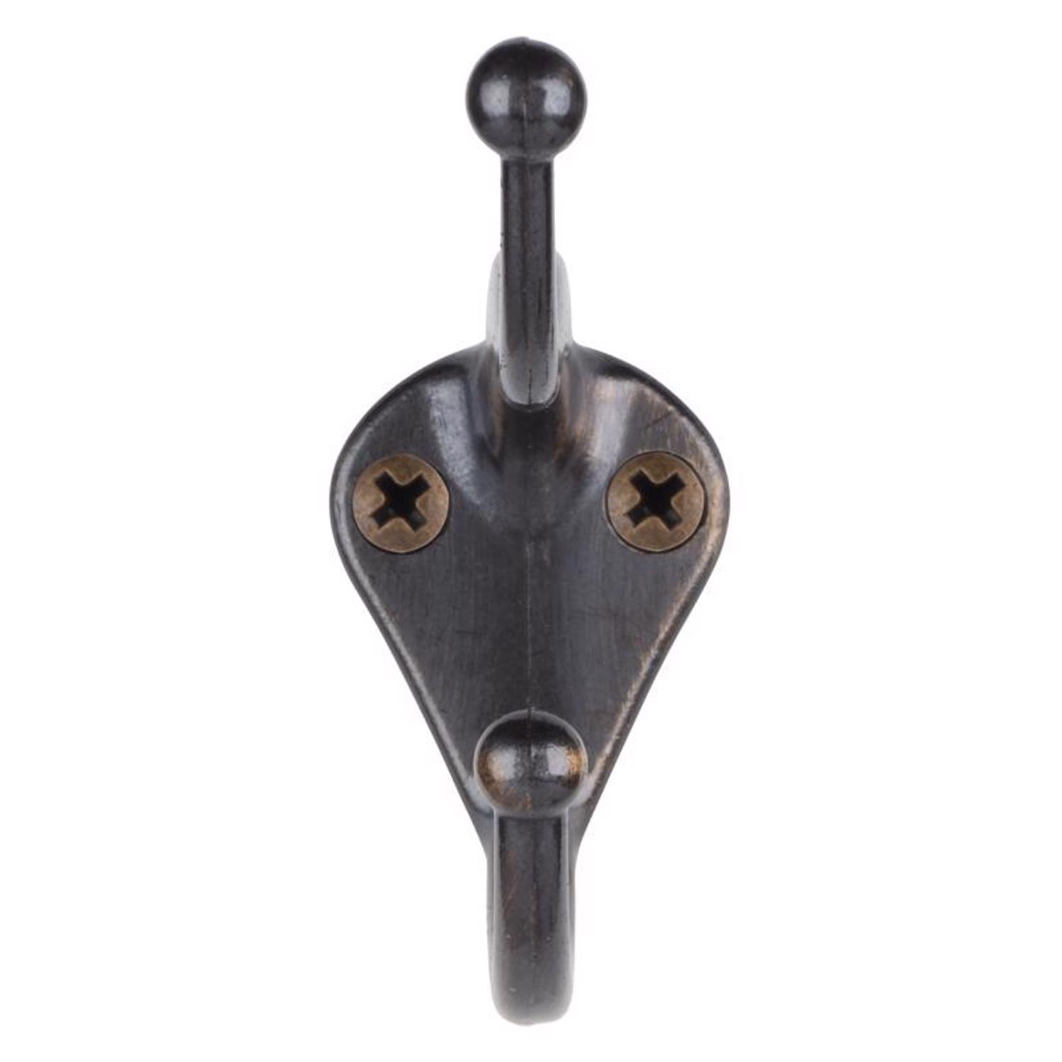 Ace 3 in. L Antique Brass Gold Brass Small Coat and Hat Hook 2 pk