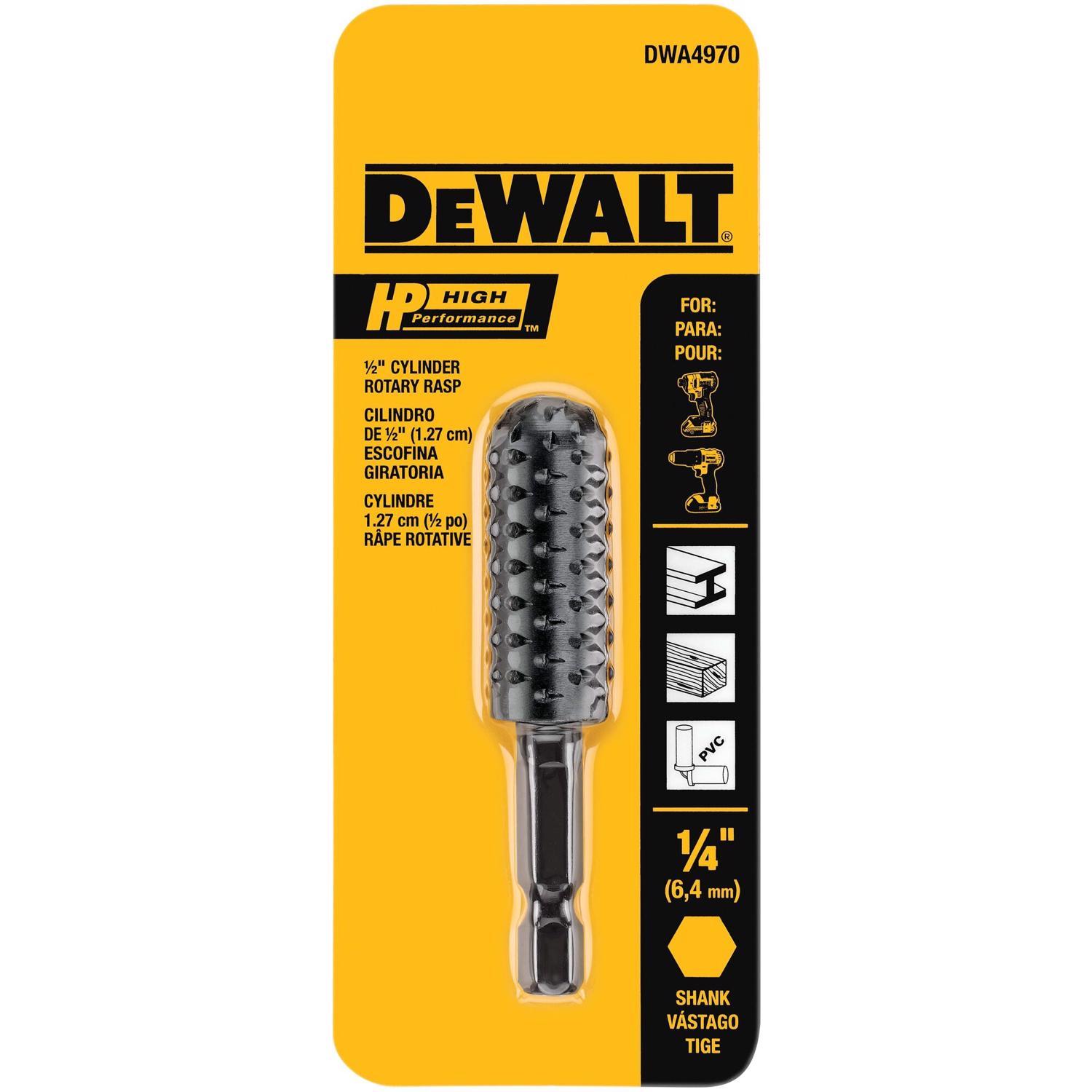 DEWALT HP 1/2 in. D Steel Rotary Rasp Cylinder 1 pk