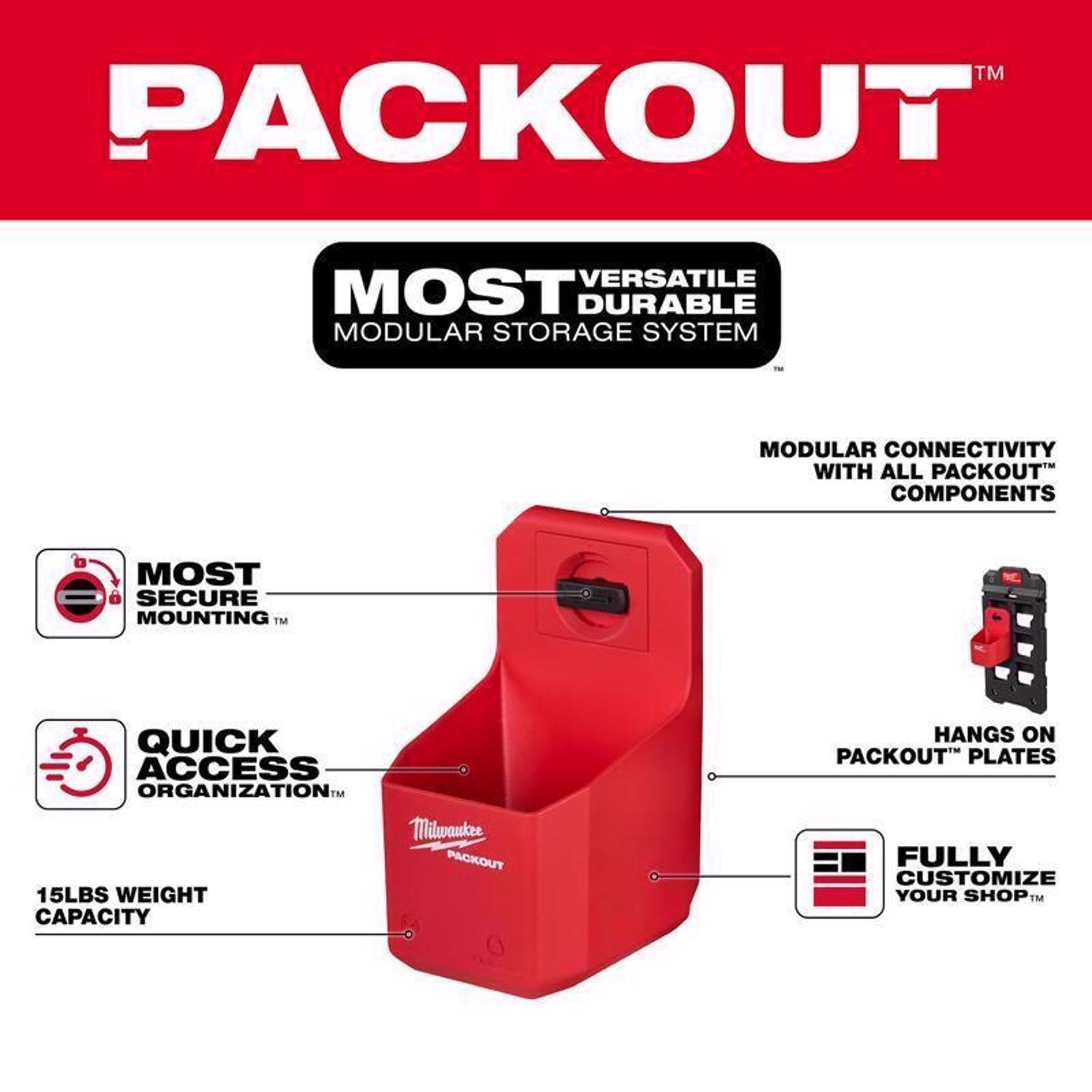 Milwaukee Packout Garage Organizer Organizer Cup Black/Red