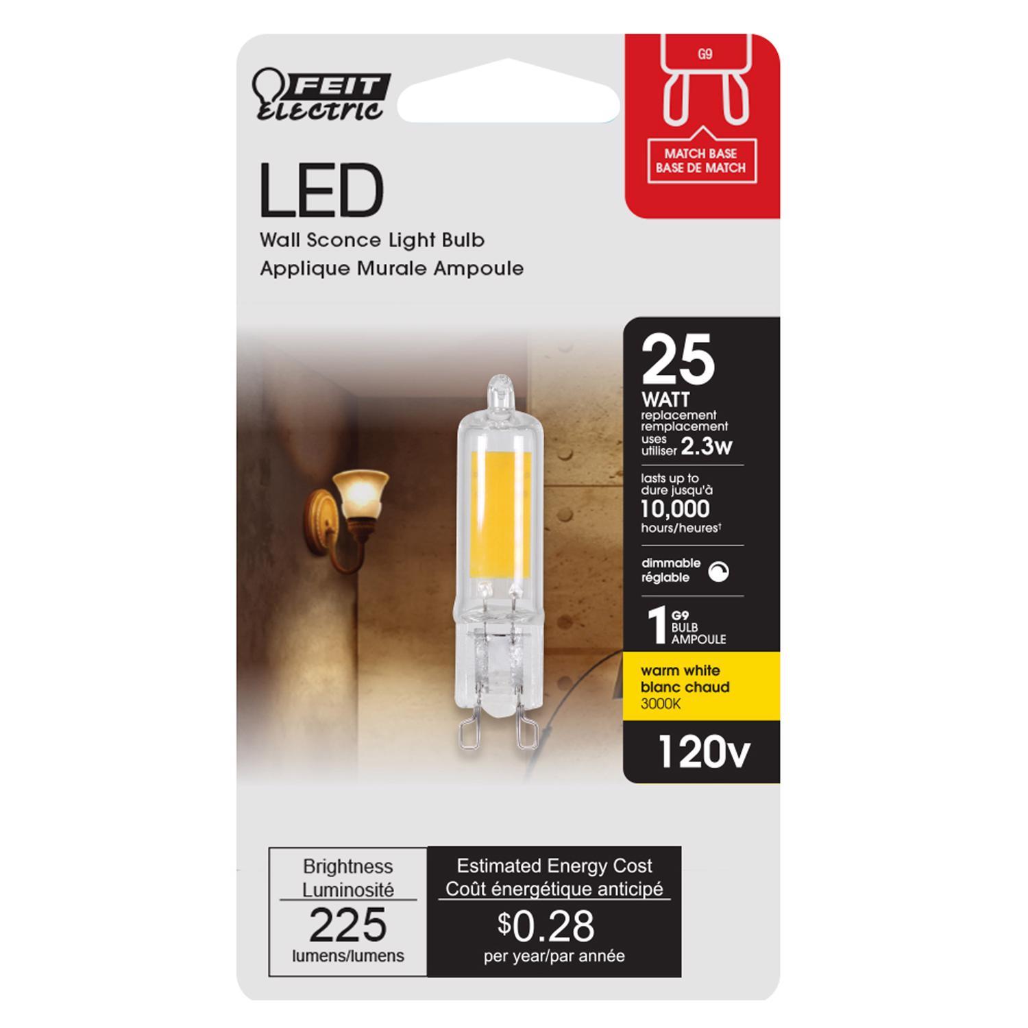 Feit T4 G9 LED Bulb Soft White 25 Watt Equivalence 1 pk