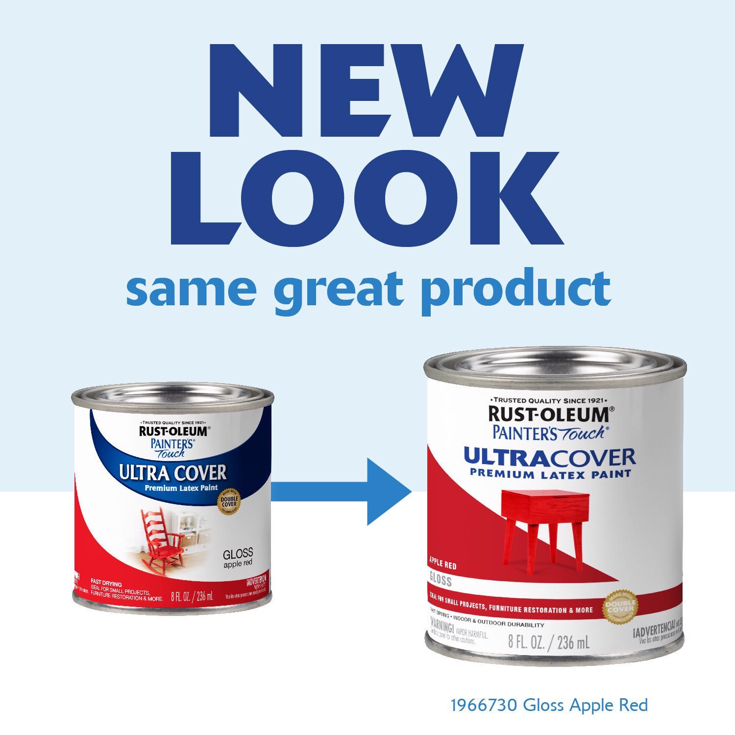 Rust-Oleum Painters Touch Apple Red Water-Based Ultra Cover Paint Exterior and Interior 8 oz