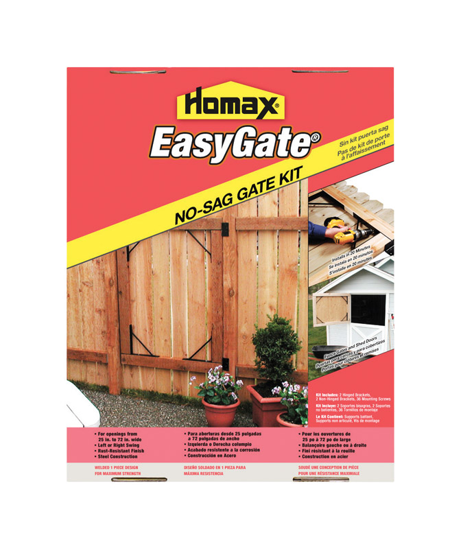 Homax Easy Gate Anti-Sag Gate Kit Black Gloss Steel