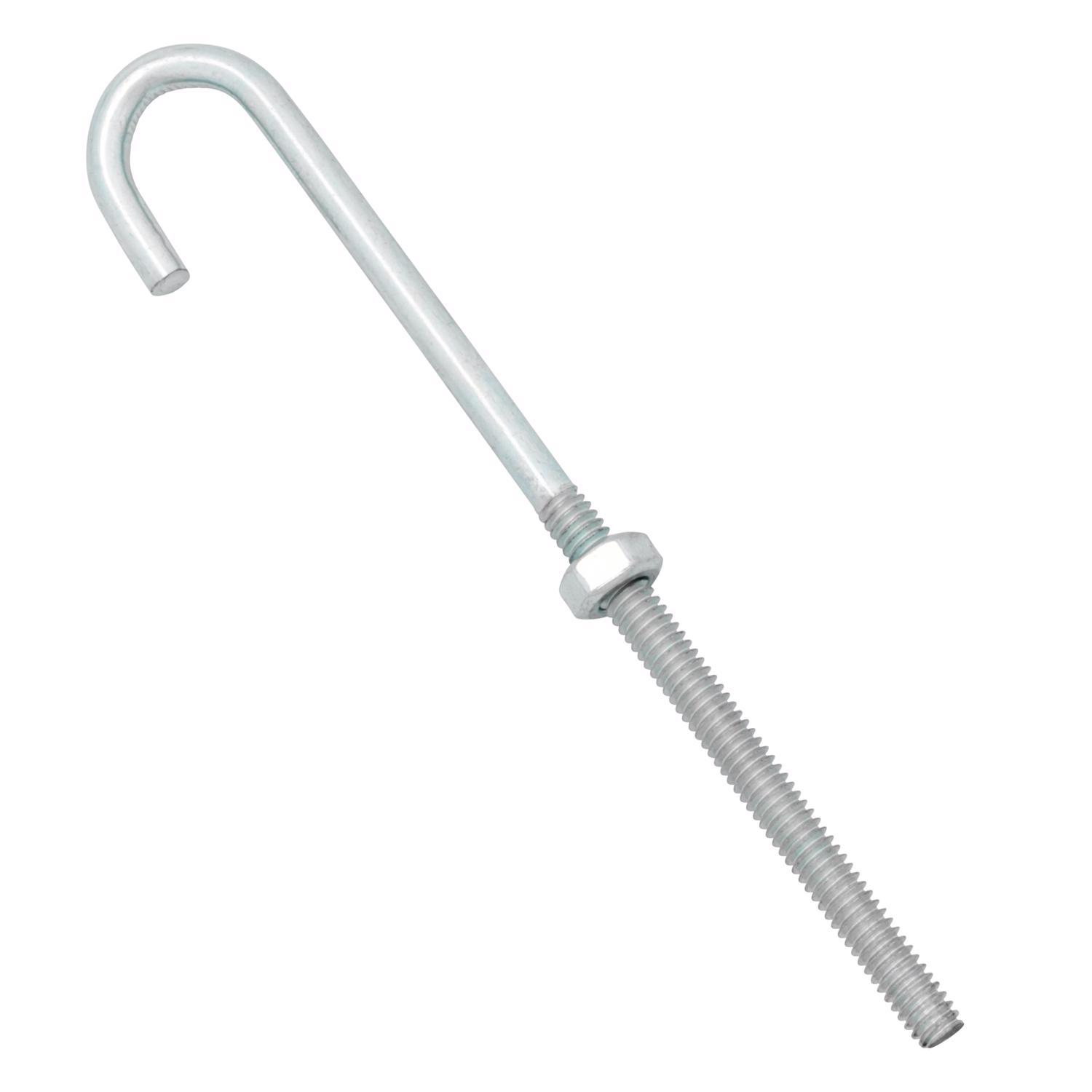 Hampton Small Zinc-Plated Silver Zinc 1 in. L J-Bolt 115 lb 1 pk
