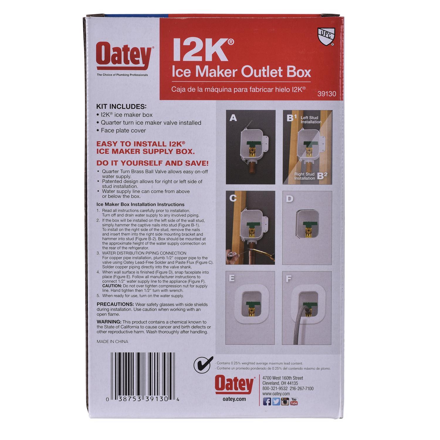 Oatey 1 in. D Ice Maker Outlet Box