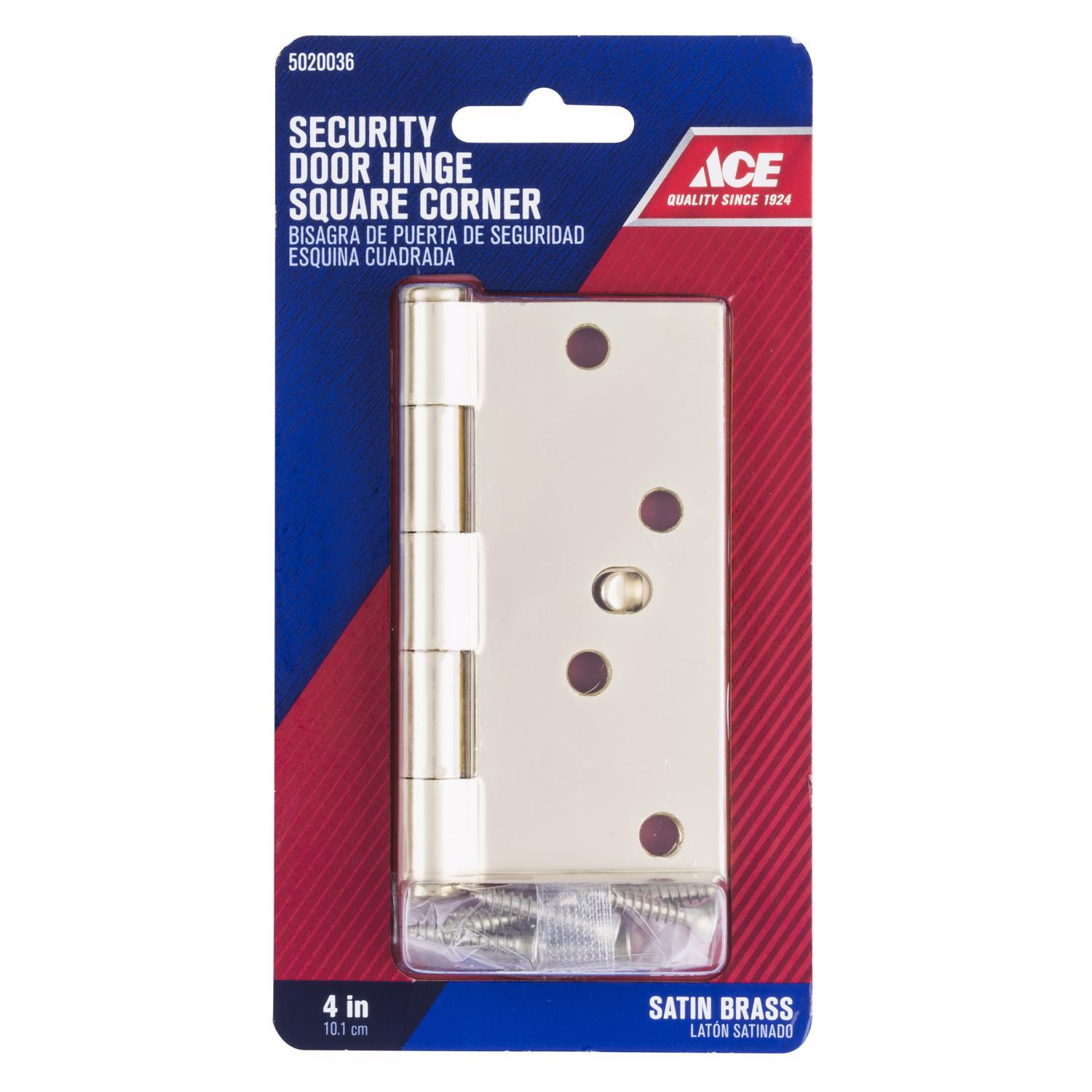 Ace 4 in. L Satin Brass Residential Door Hinge 1 pk