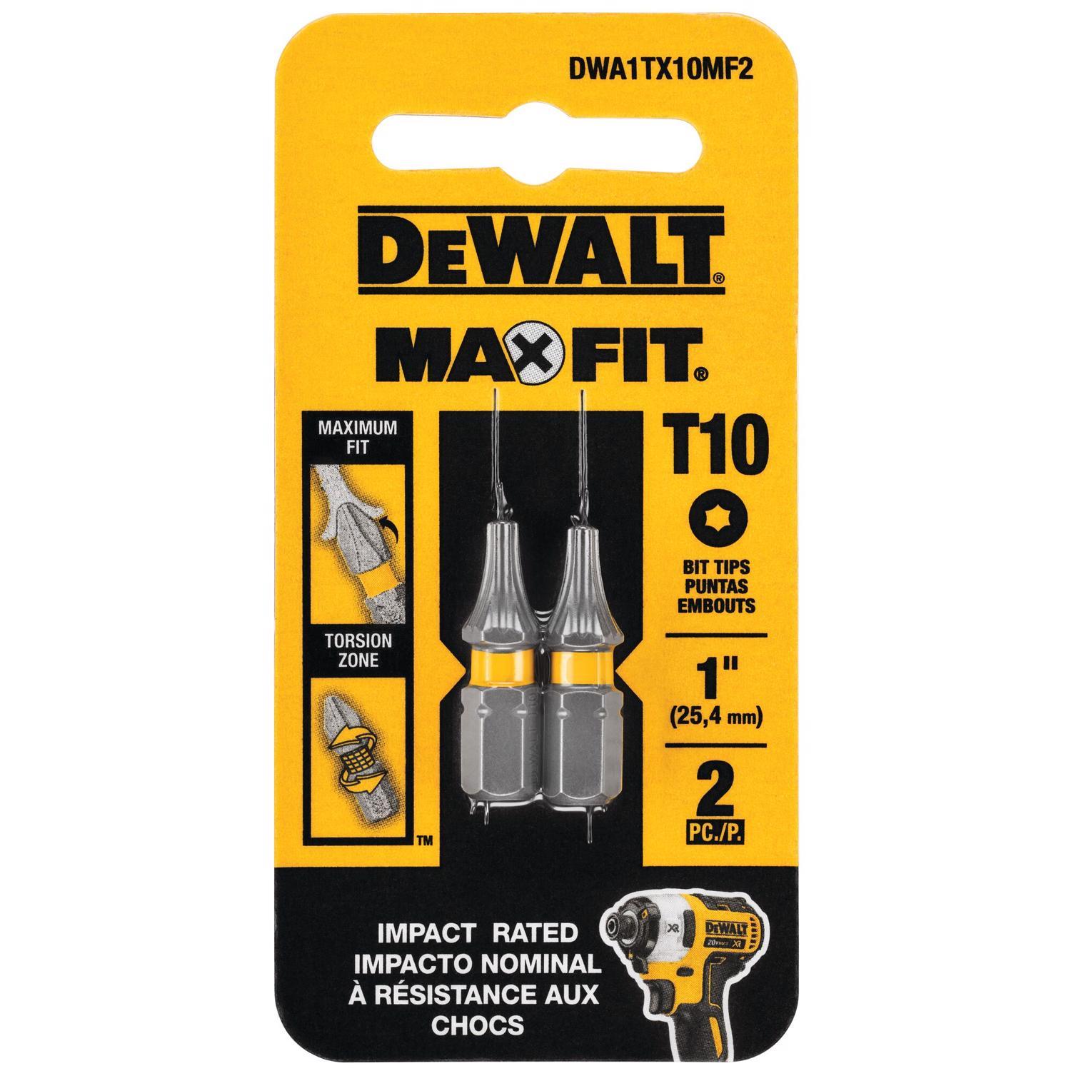 DEWALT Max Fit Torx #10 X 1 in. L Screwdriver Bit Set Steel 2 pk
