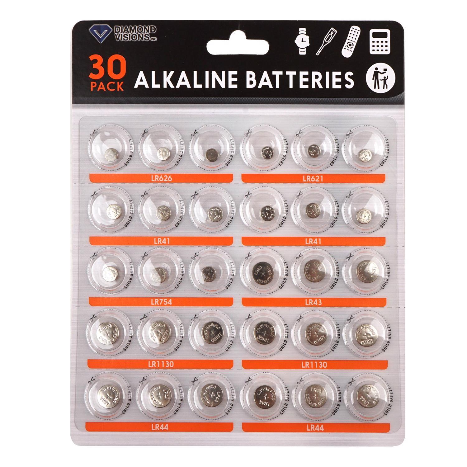 Diamond Visions Battery Solutions Alkaline Assorted Button Cell Battery 30 Pack