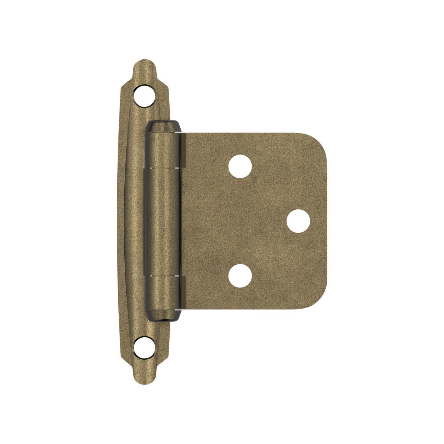 Amerock 1-3/4 in. W X 2-3/4 in. L Burnished Brass Steel Self-Closing Hinge 2 pk