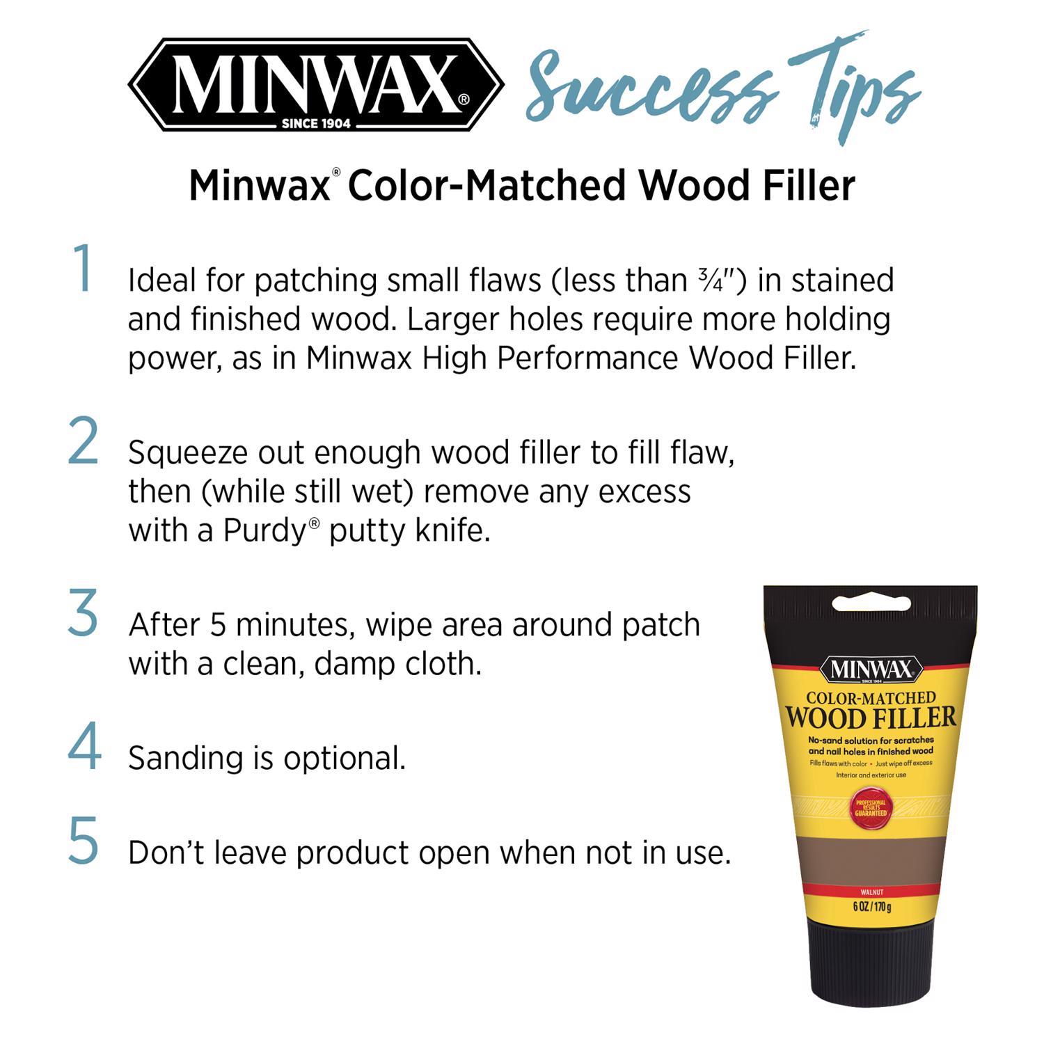 Minwax Color-Matched Walnut Wood Filler 6 oz