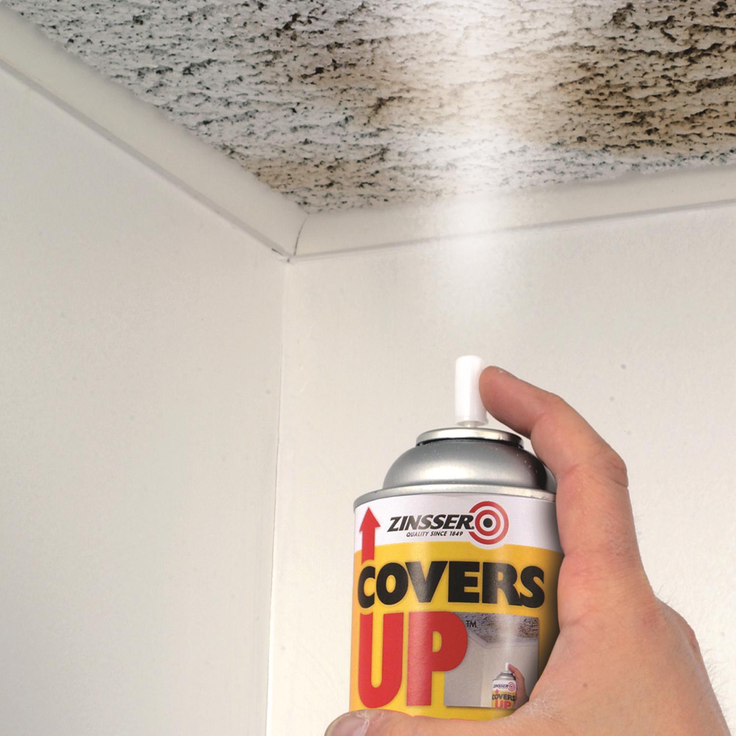 Zinsser Covers Up White Flat Solvent-Based Acrylic Ceiling Paint and Spray Primer 13 oz
