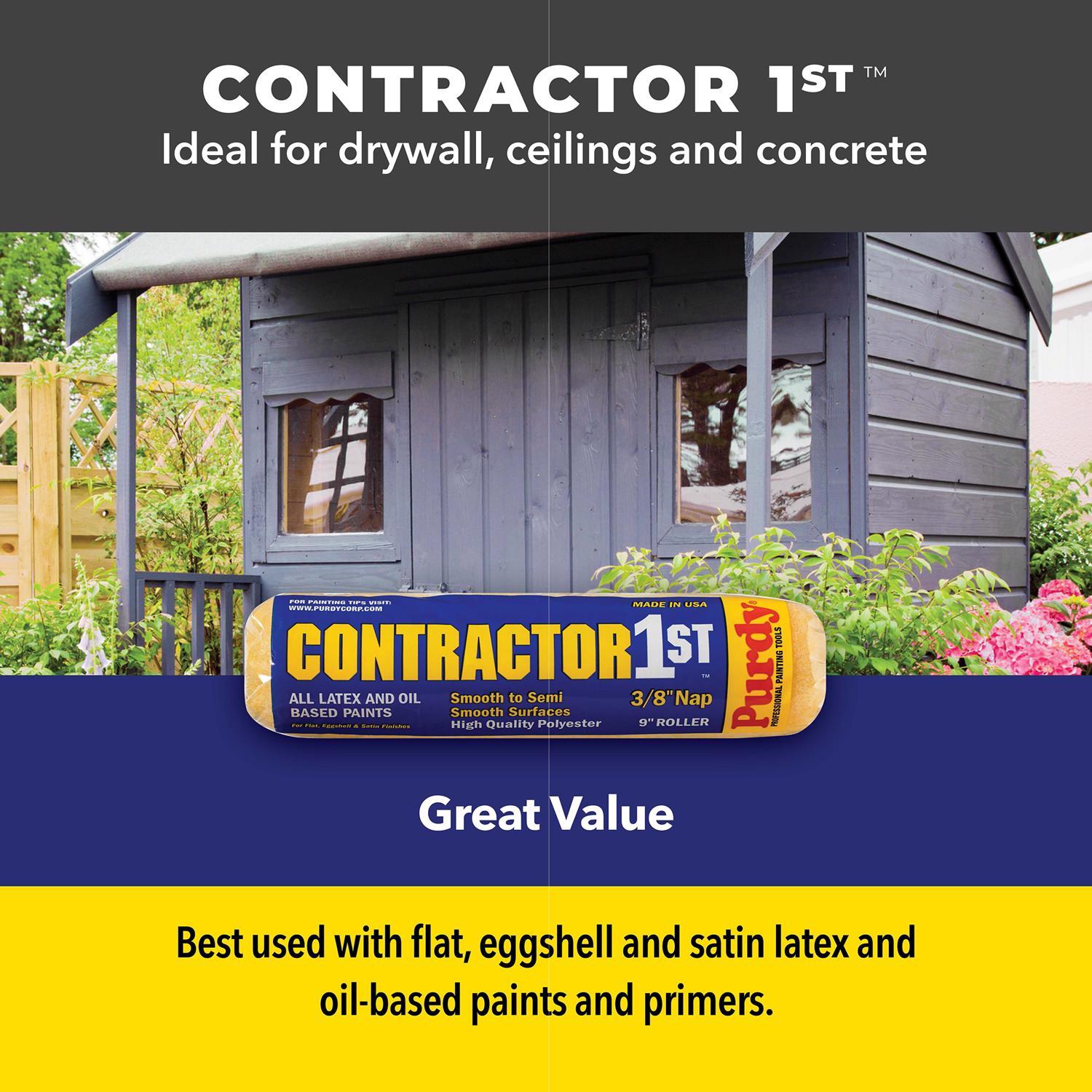 Purdy Contractor 1st Polyester 9 in. W X 1 in. Paint Roller Cover 1 pk